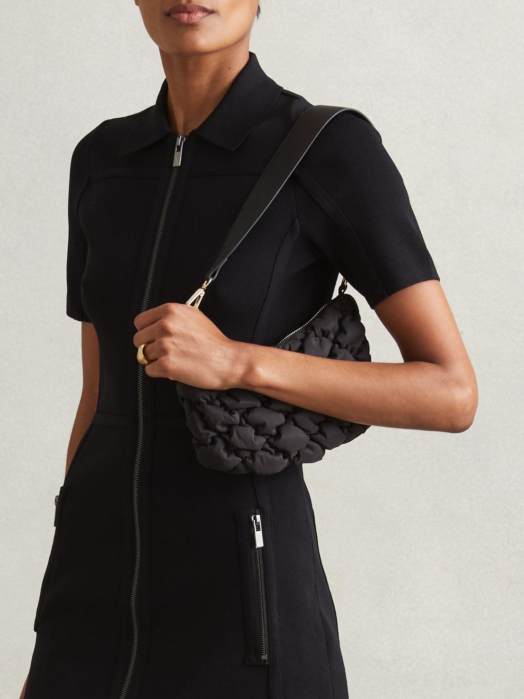 Quilted Shoulder Bag in Black Product Image