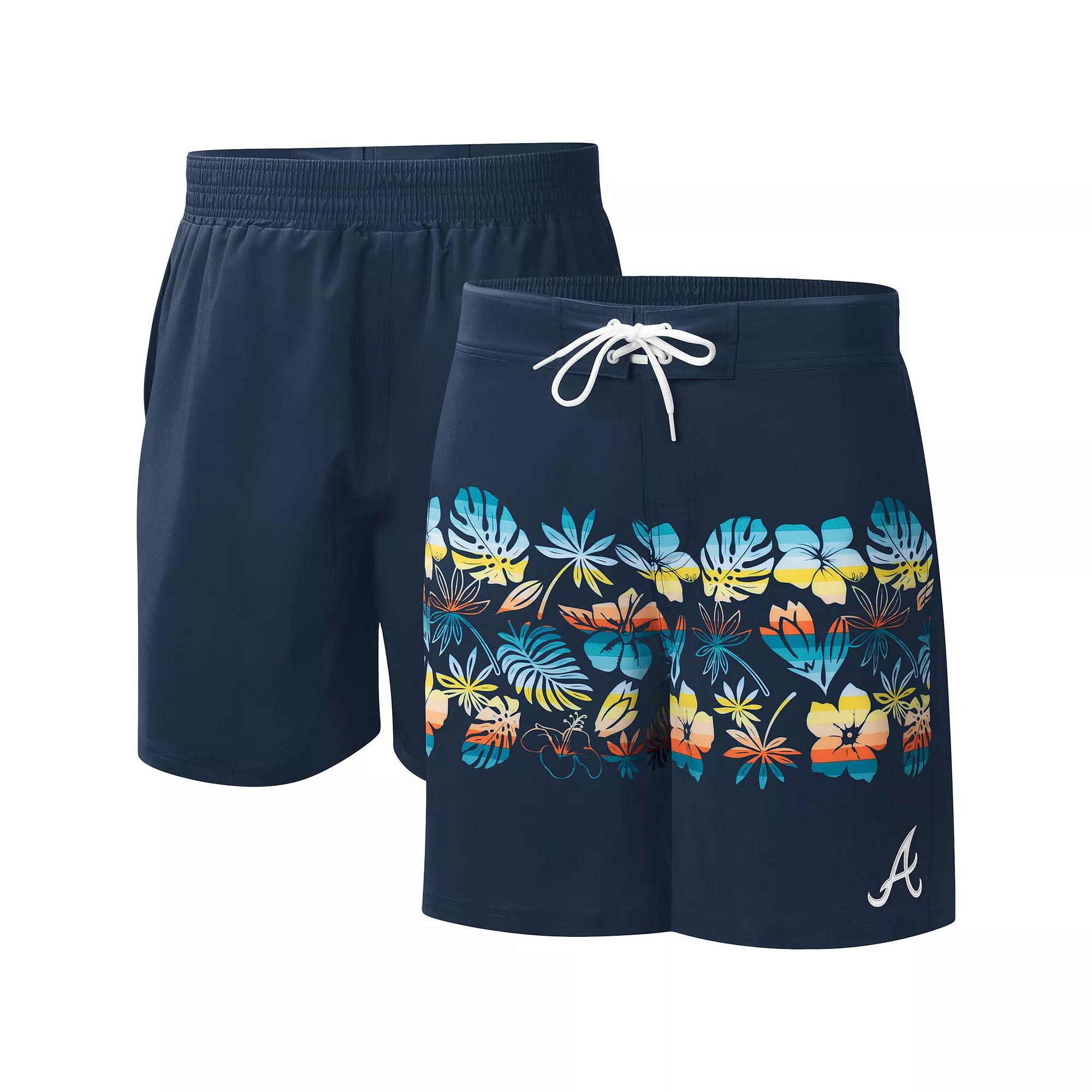 Men's G-III Sports by Carl Banks Navy Atlanta Braves Breeze Volley Swim Shorts,  Product Image