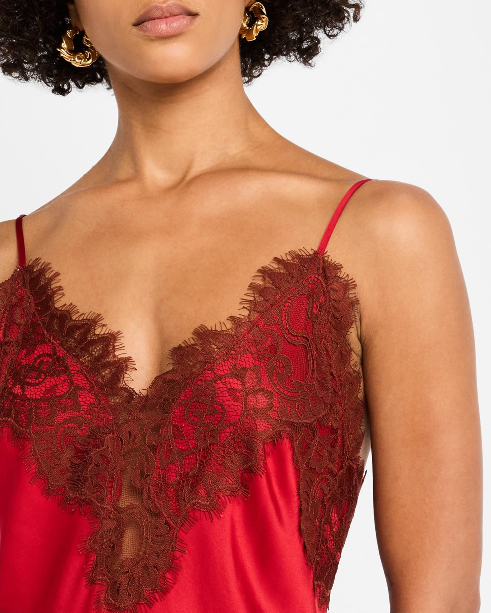 Lennon Satin Lace Slip Dress Product Image