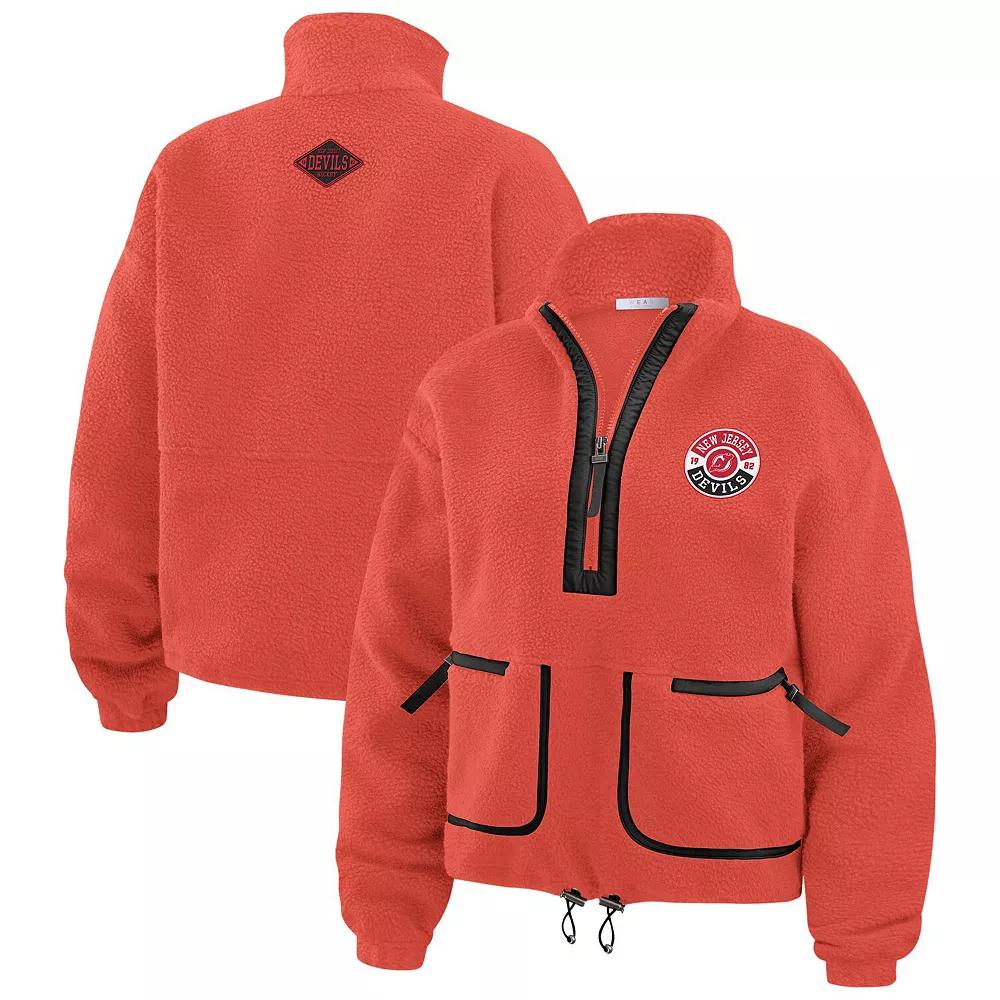 Women's WEAR by Erin Andrews Orange Philadelphia Flyers Polar Fleece Half-Zip Jacket,  Product Image
