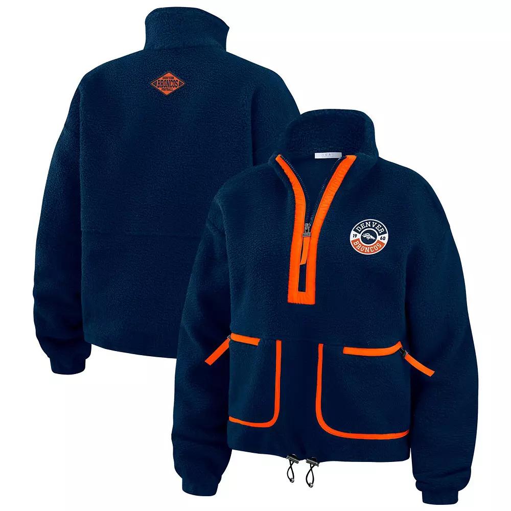 Women's WEAR by Erin Andrews Orange Philadelphia Flyers Polar Fleece Half-Zip Jacket,  Product Image