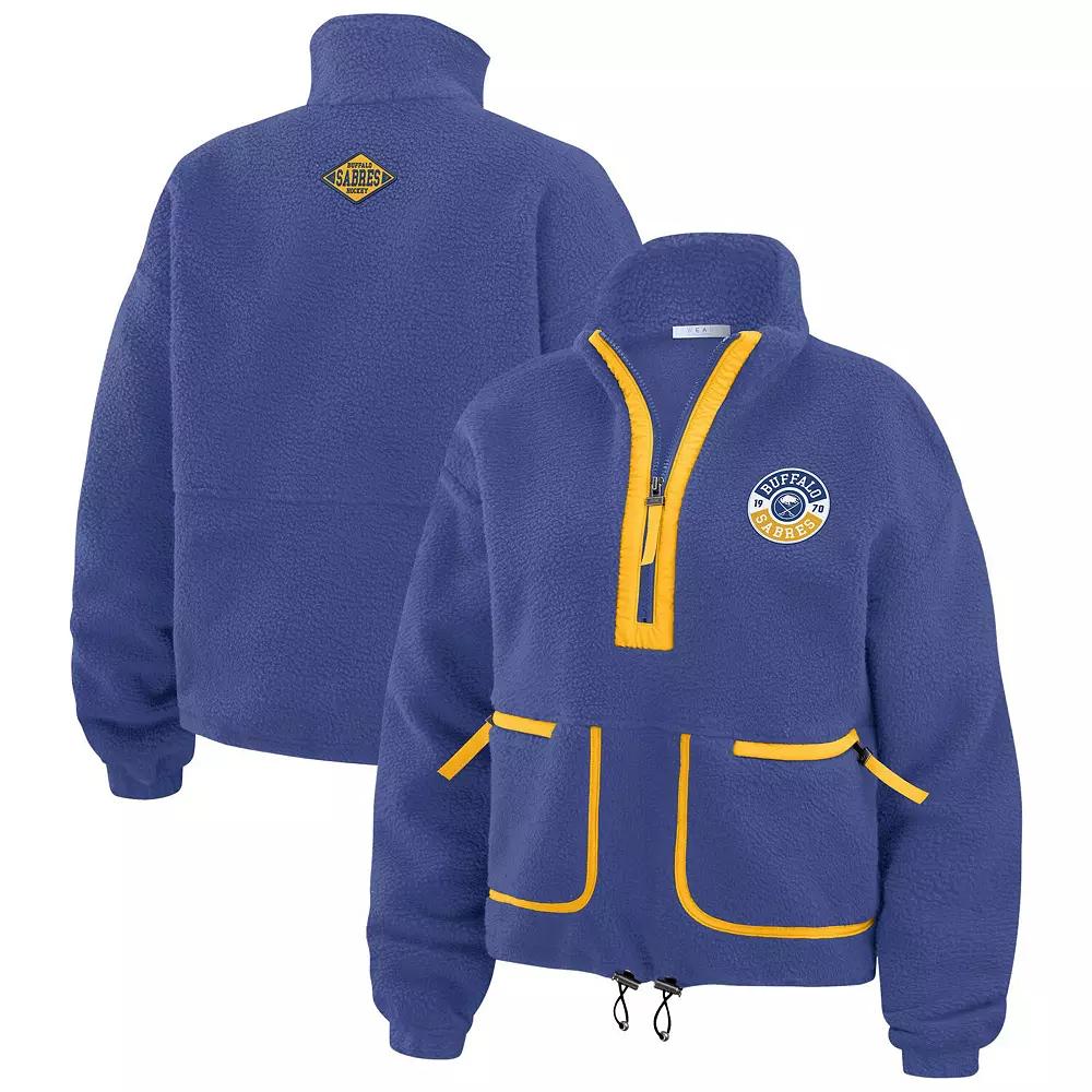 Women's WEAR by Erin Andrews Royal Buffalo Sabres Polar Fleece Half-Zip Jacket,  Product Image