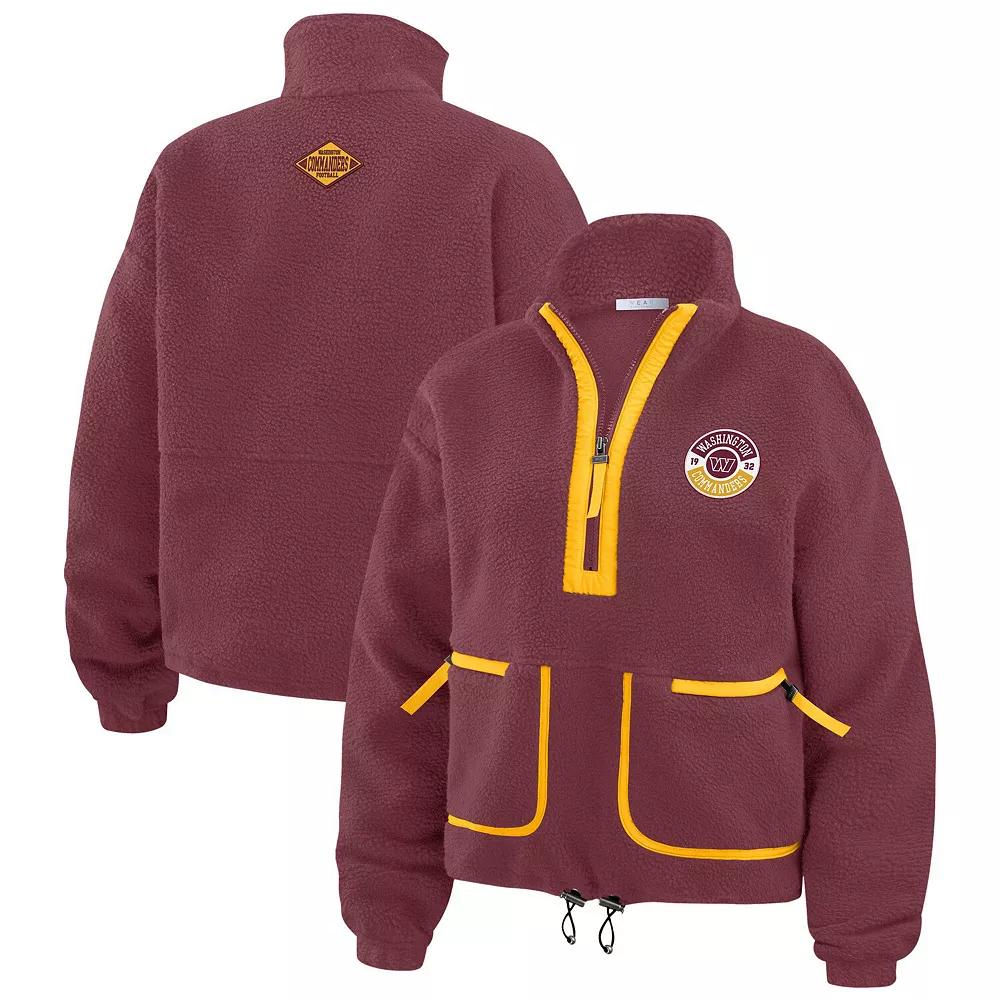 Women's WEAR by Erin Andrews Burgundy Washington Commanders Polar Fleece Half-Zip Jacket, Size: XL, Wft Med Re Product Image