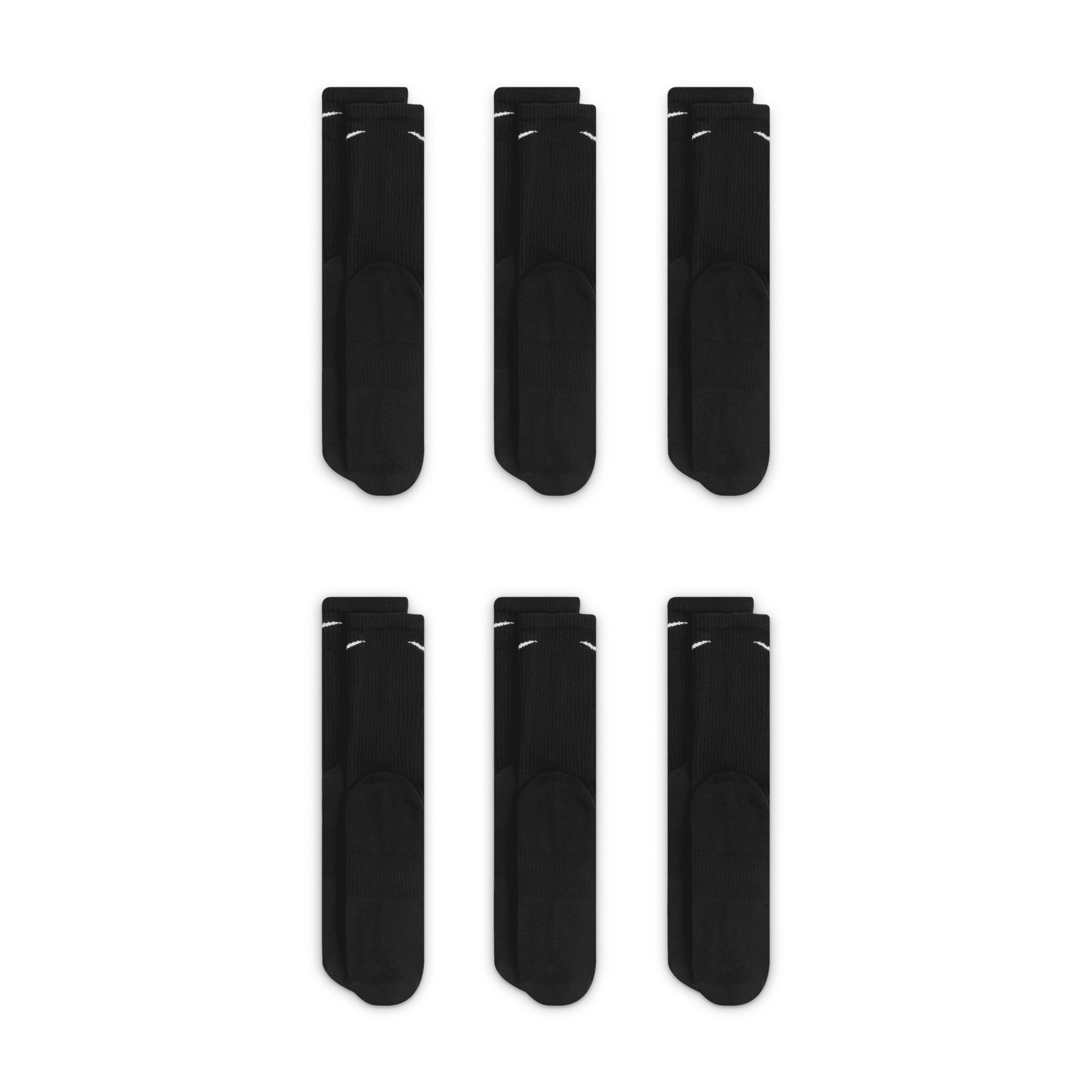 Nike Mens Everyday Plus Cushioned Training Crew Socks (6 Pairs) | SX6897-010 Product Image