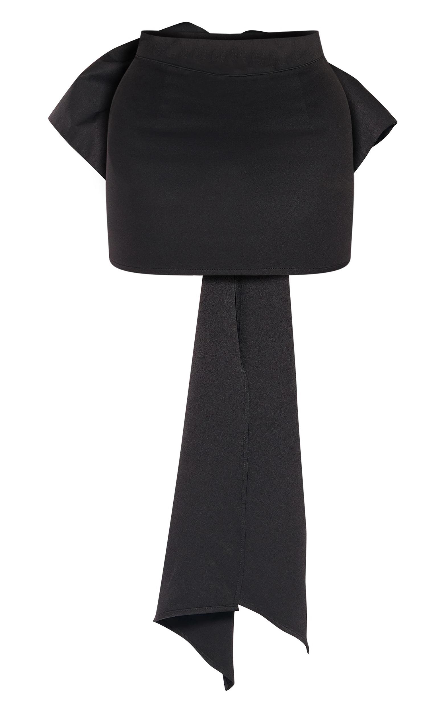 Black Oversized Bow Detail Mini Skirt Product Image