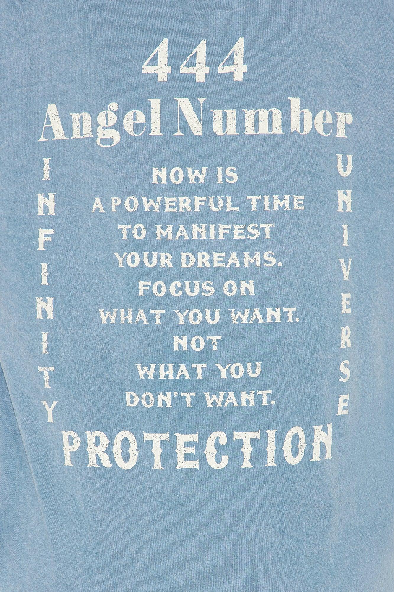 444 Angel Number Tunic Top - Blue Product Image