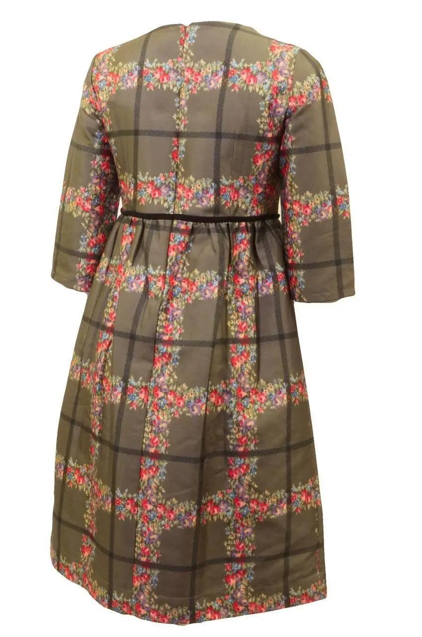 Too La Roo Plaid Floral Dress Product Image
