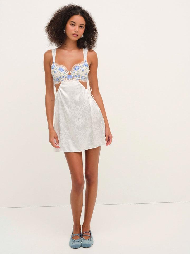 Festival Rose Slip Dress — Blue Product Image