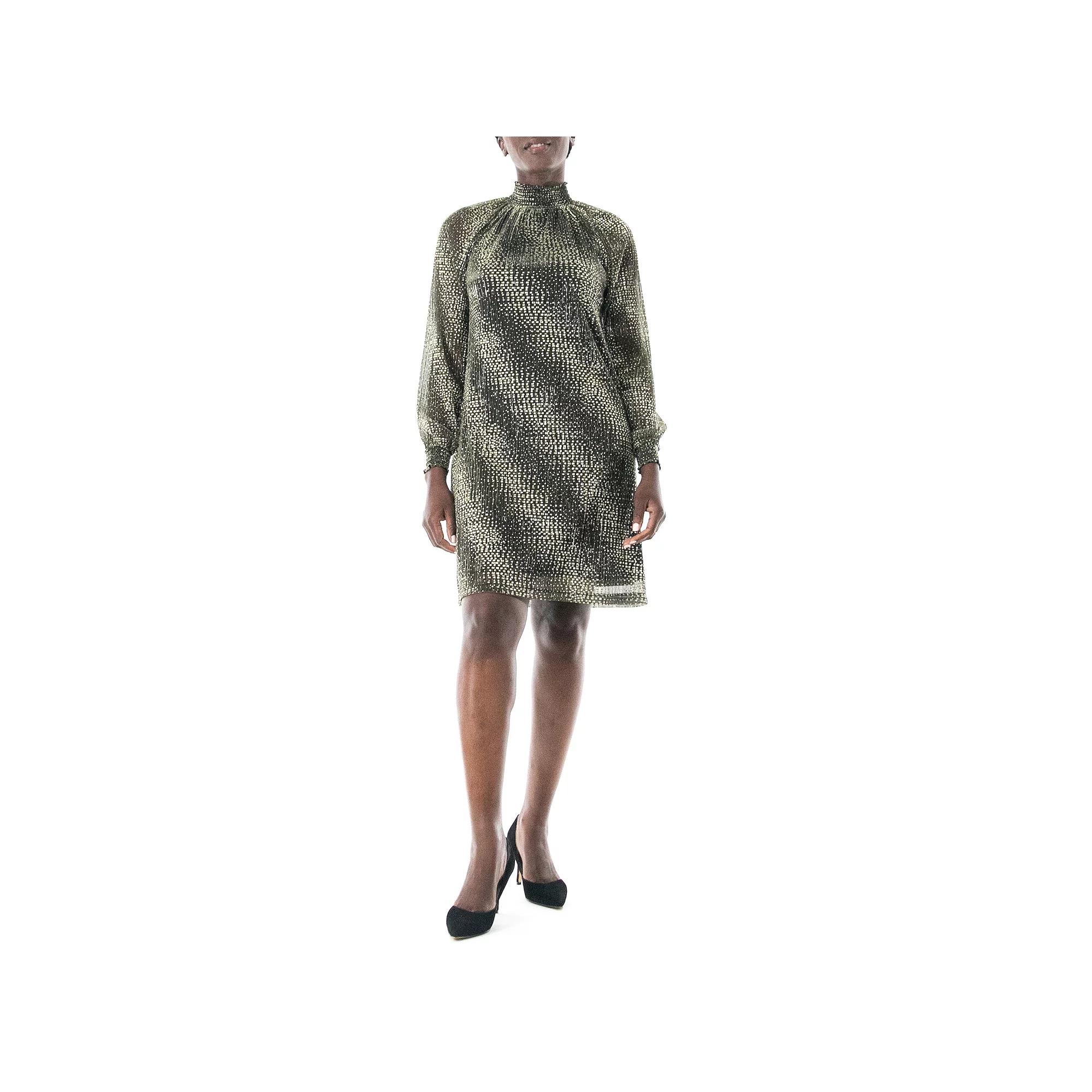 Women's Nina Leonard Foiled Float Dress,  Product Image