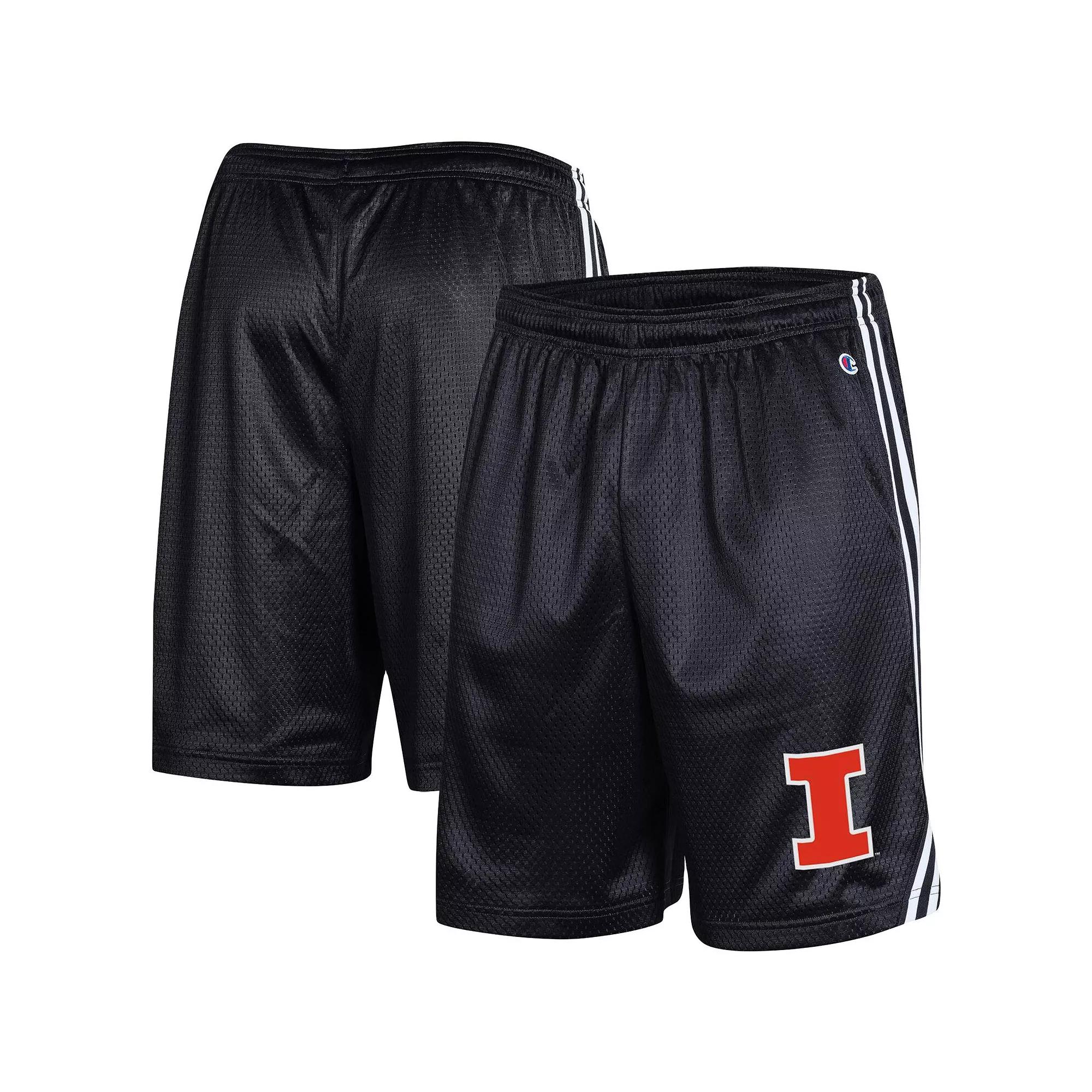 Men's Champion Black Illinois Fighting Illini Team Lacrosse Shorts, Size: Small Product Image