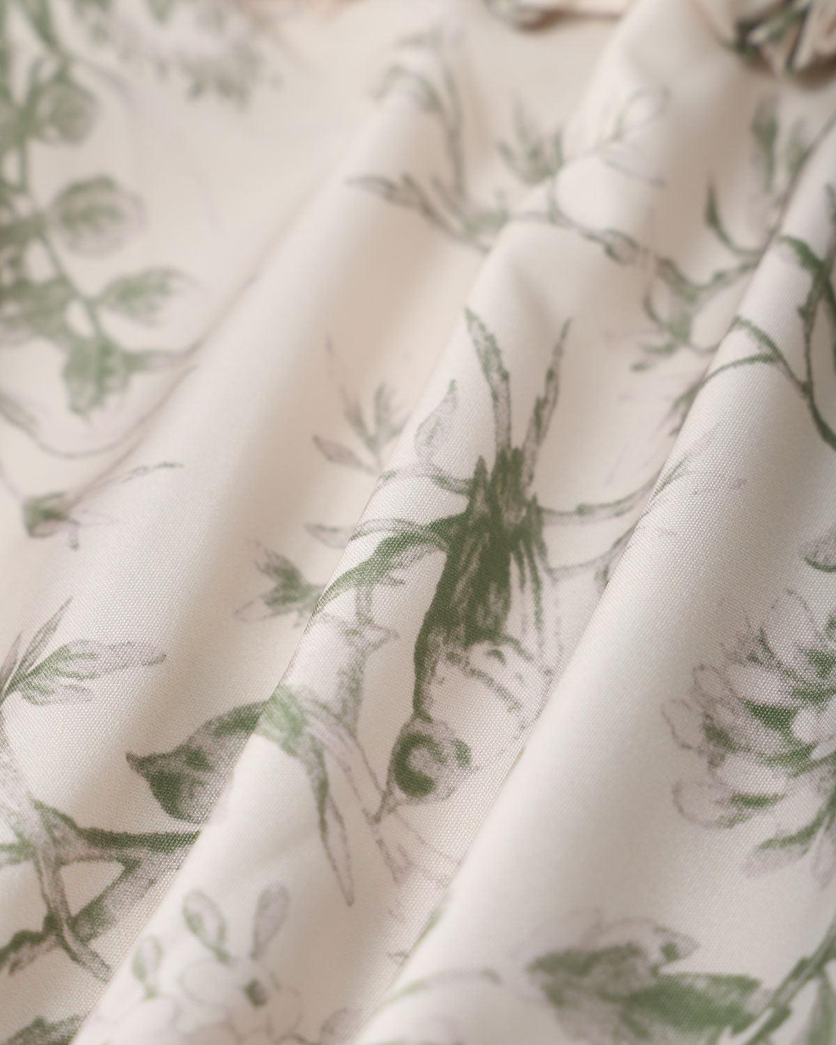 Green Floral Tie Strap Midi Dress Product Image