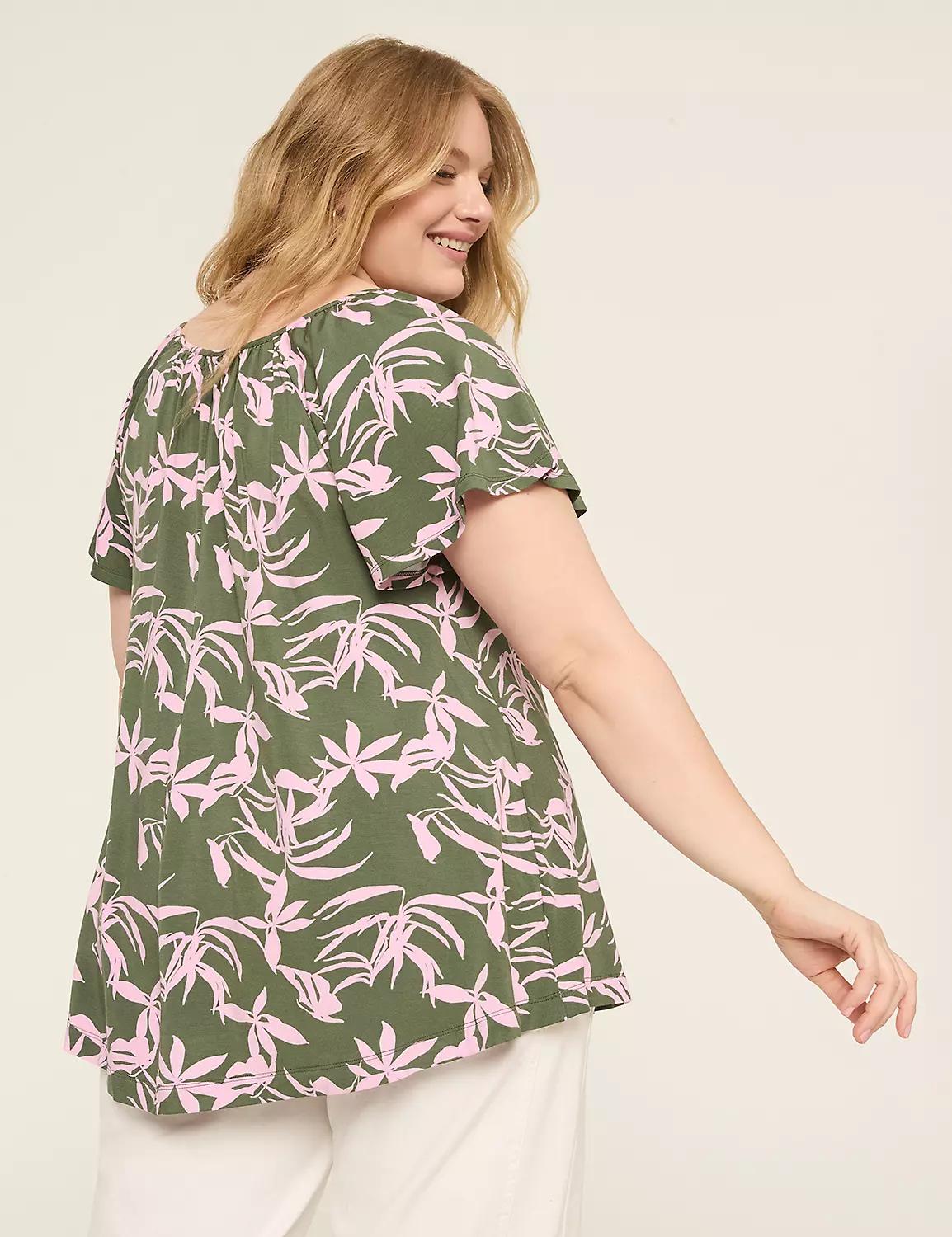 Swing Flutter-Sleeve Boatneck Top Product Image