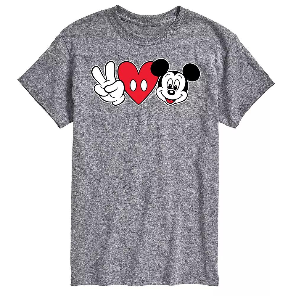 Disney's Mickey Mouse Big & Tall Peace Love Graphic Tee, Men's,  Product Image