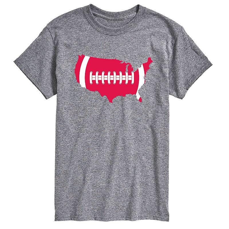 Big & Tall USA Shape Football Tee, Men's,  Product Image