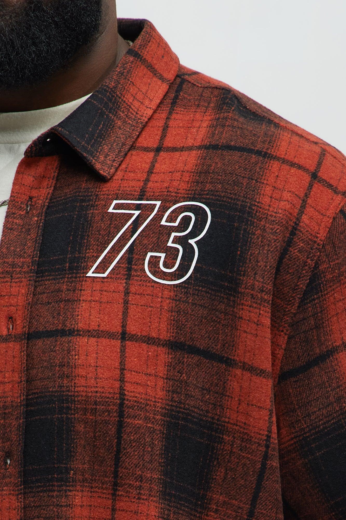 All Star Plaid Button Down Cropped Short Sleeve Shirt - Orange/combo Product Image