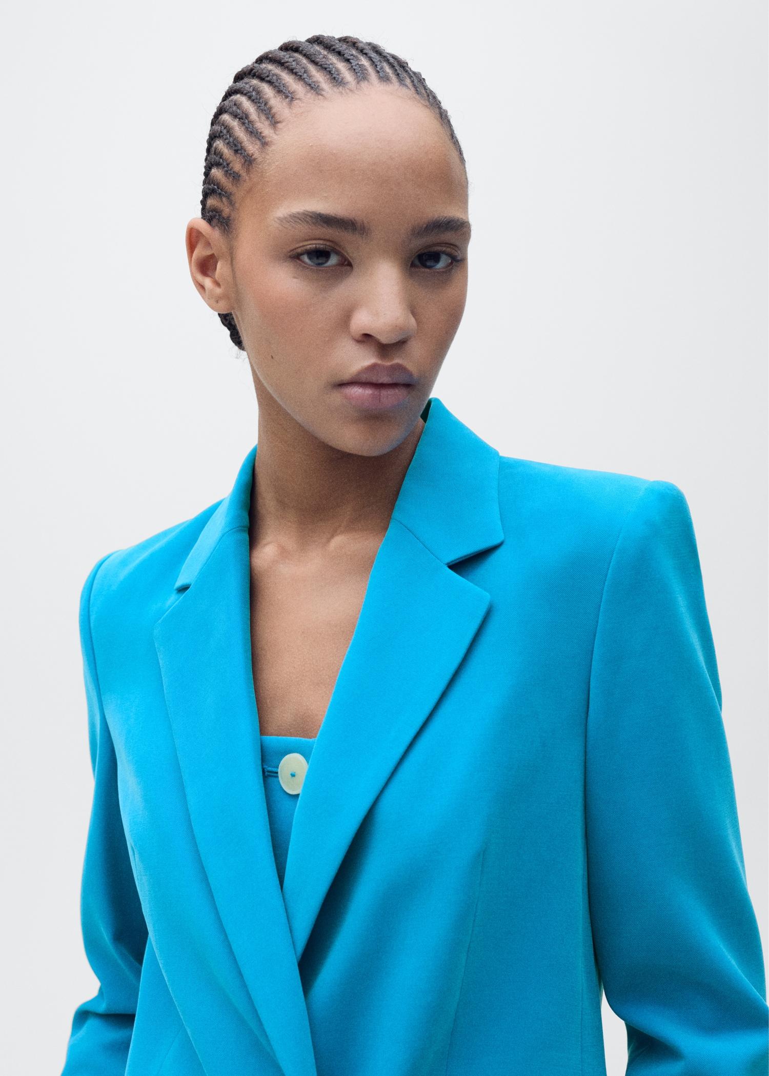 Straight-fit suit jacket - Women | MANGO USA Product Image