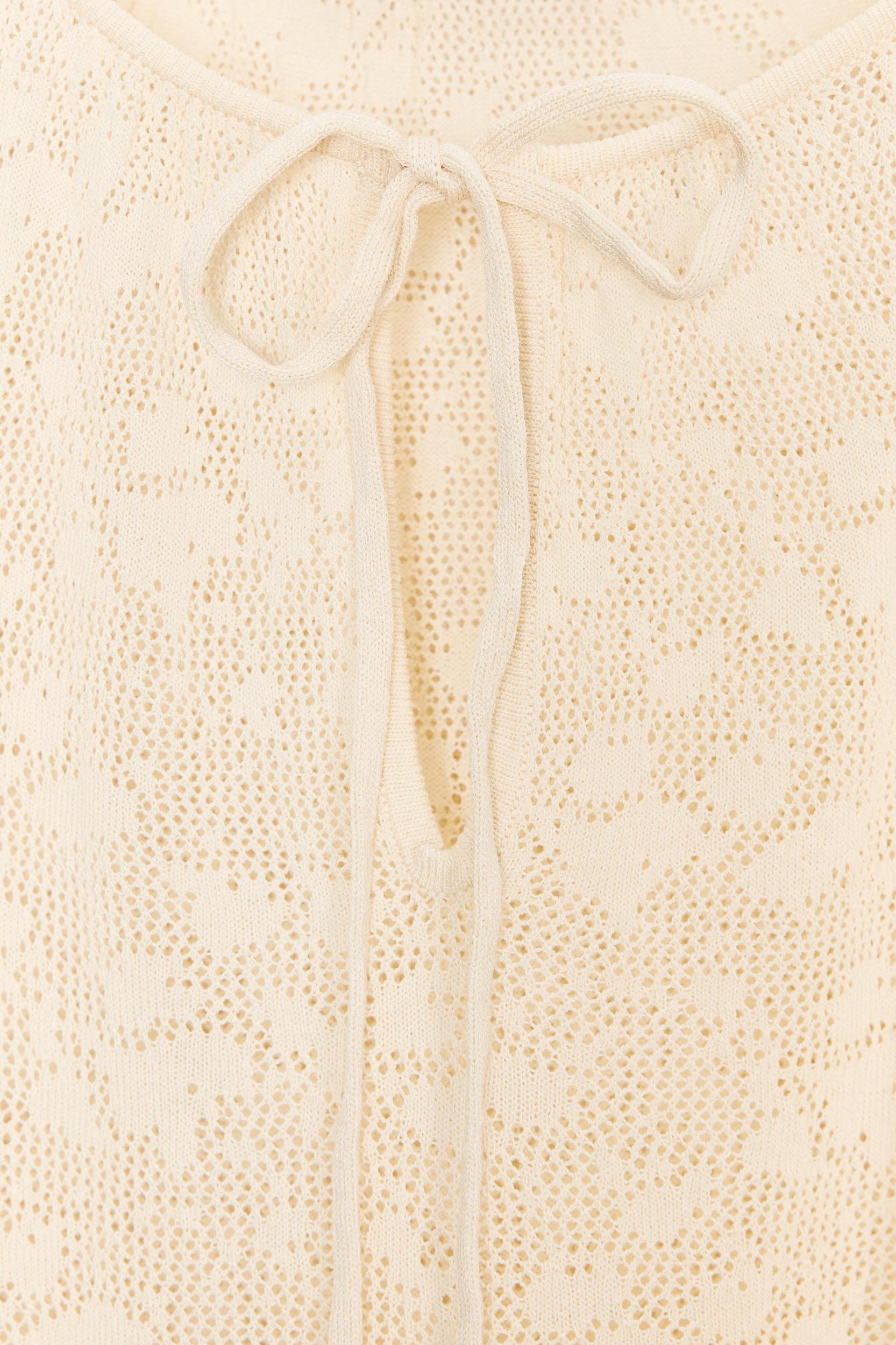 POINTELLE KNIT RUFFLE DRESS Product Image