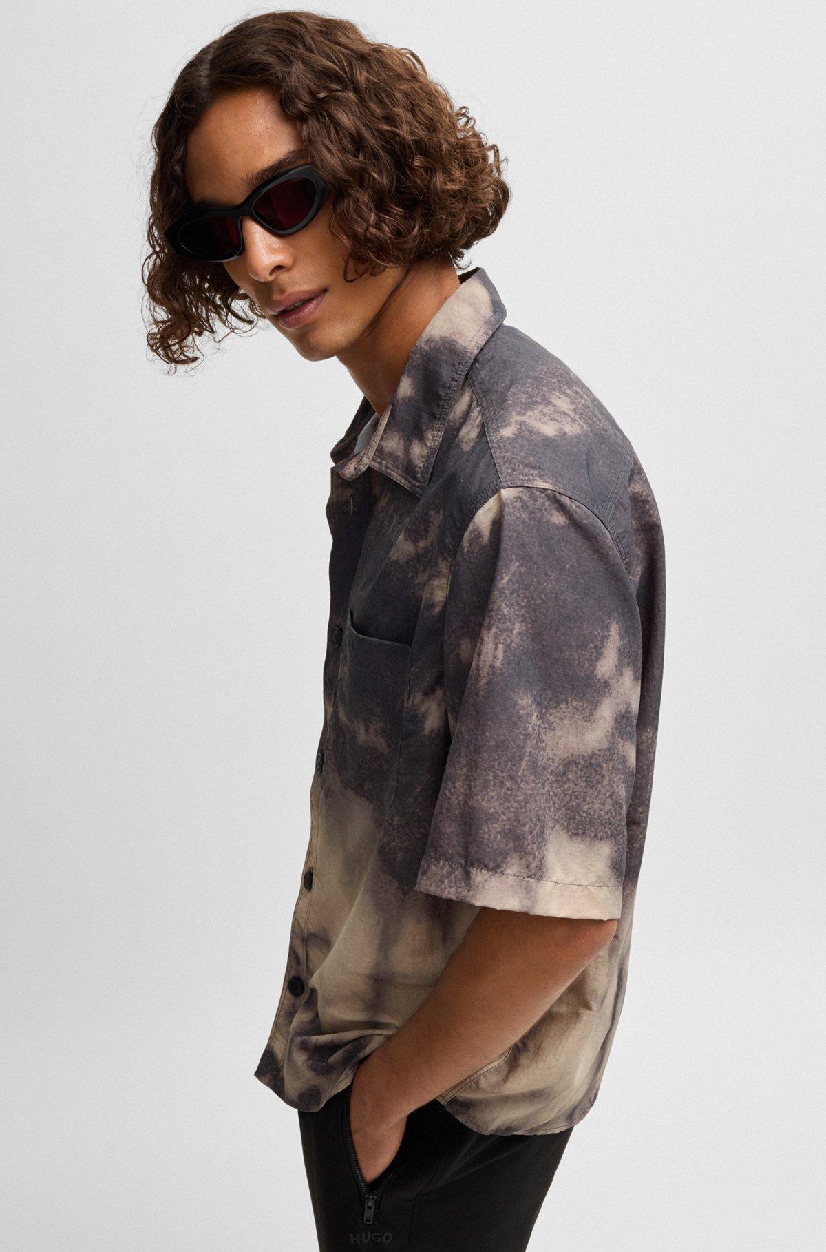 Oversize-fit shirt with tie-dye print Product Image