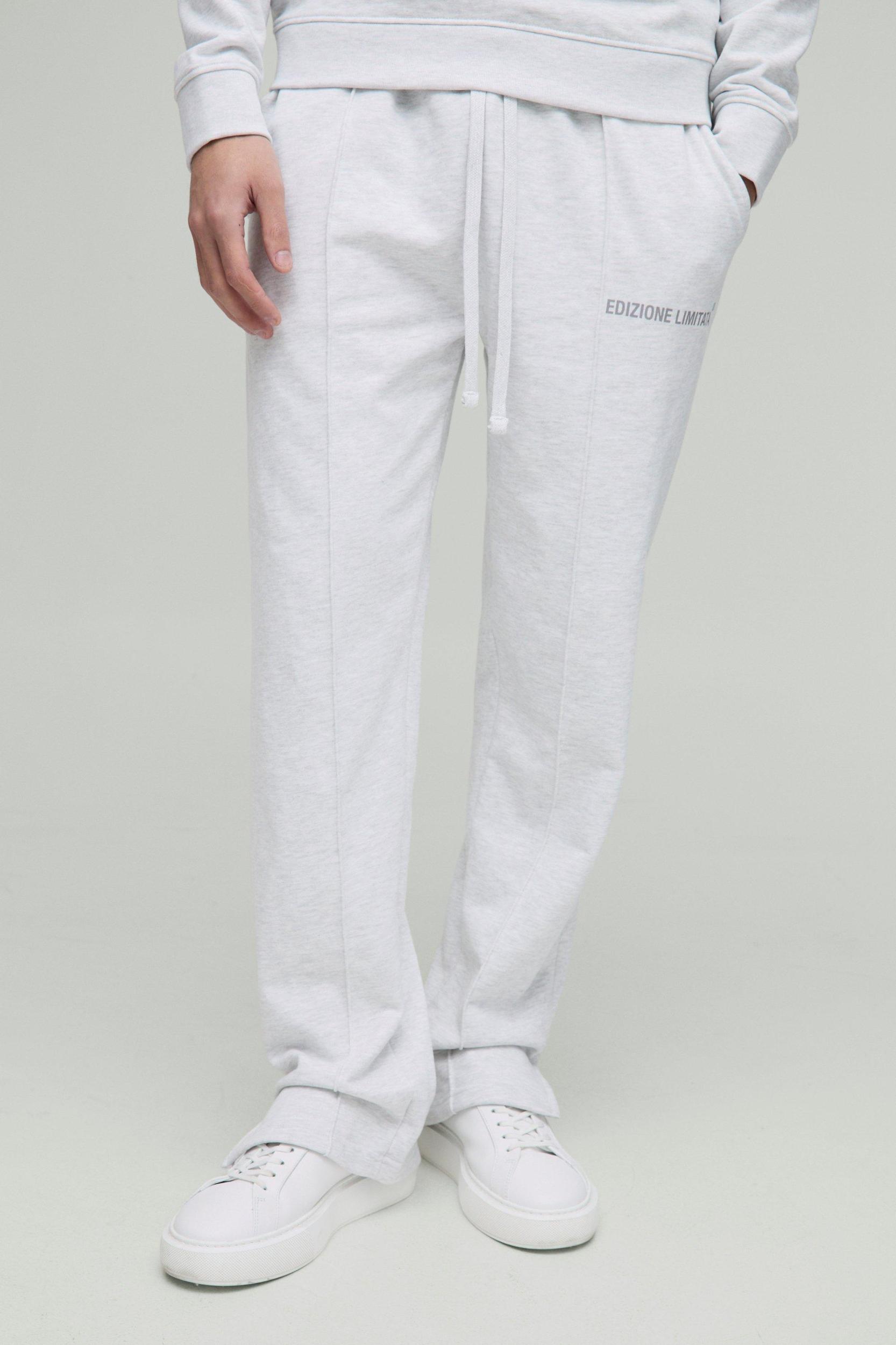 Relaxed Edizione Heavyweight Pintuck Split Hem Sweatpants | boohooMAN USA Product Image