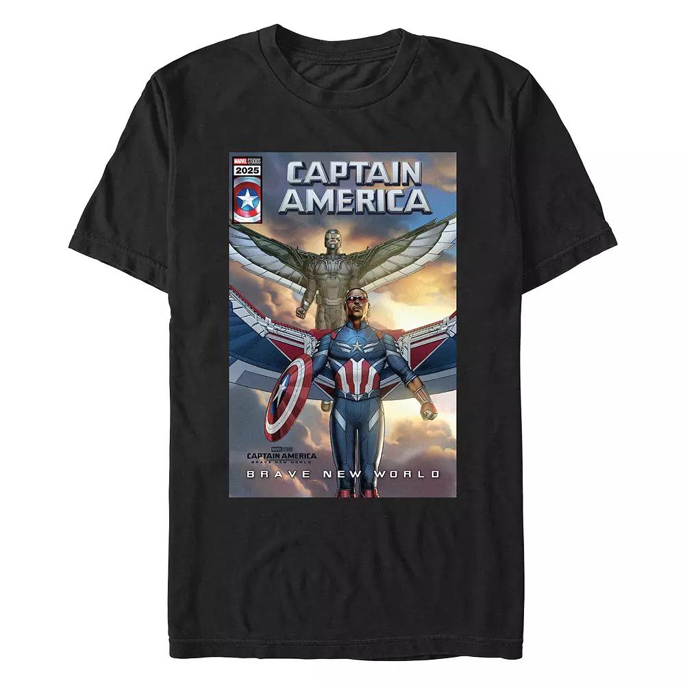 Men's Marvel Captain America Brave New World Captain And Falcon Cover Graphic Tee,  Product Image