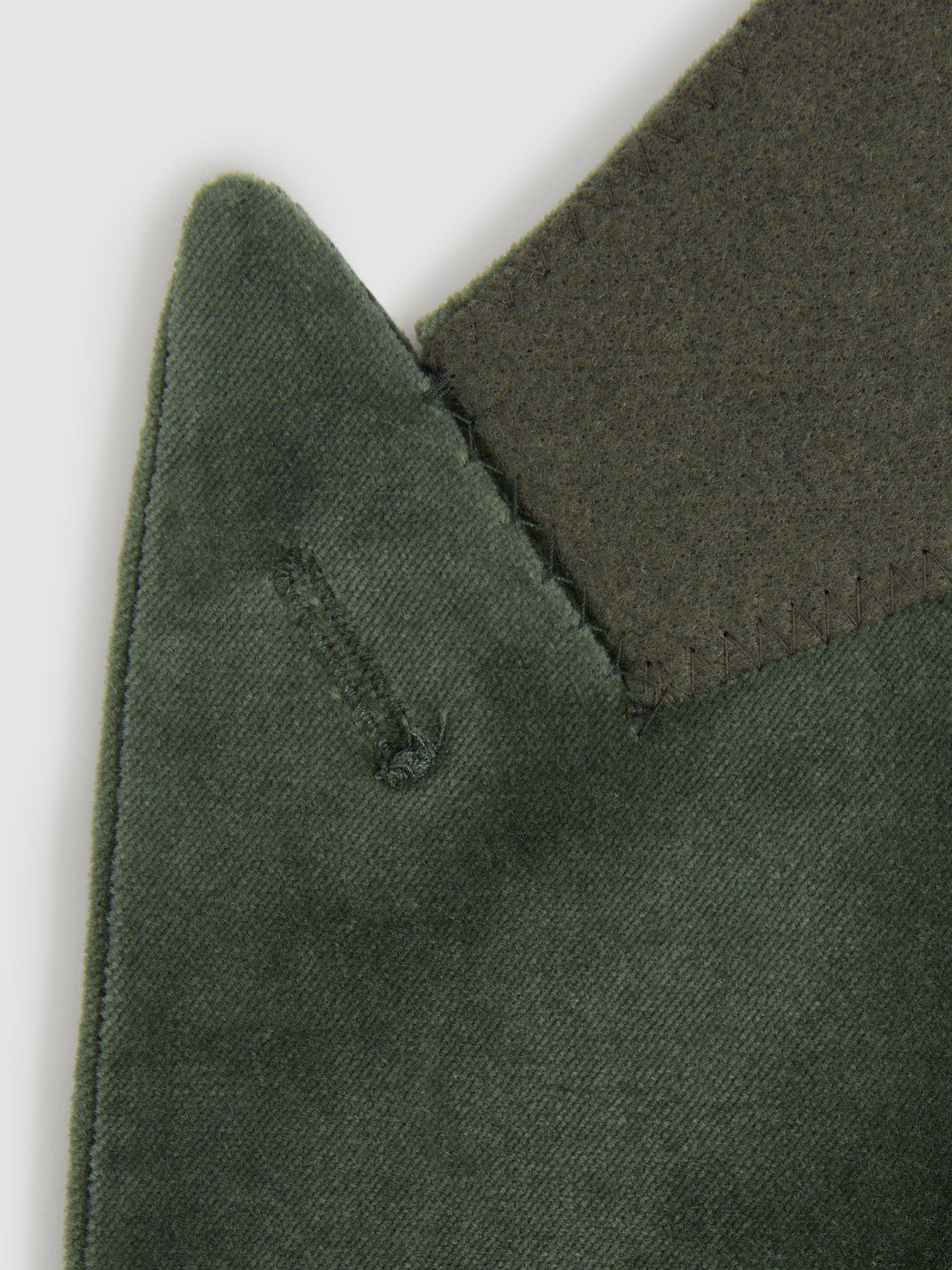 Velvet Single Breasted Blazer in Sage Green Product Image