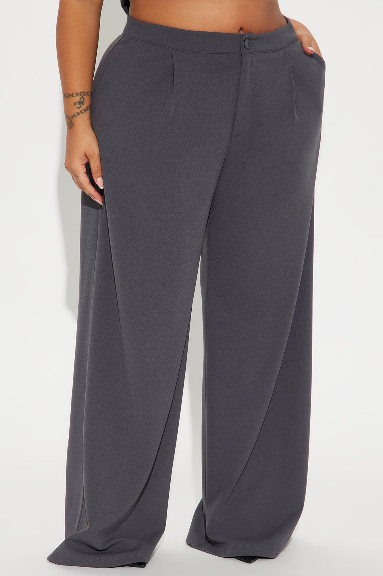 Power Hour Wide Leg Trouser - Charcoal Product Image