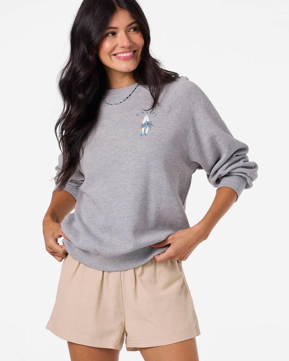 O'NEILL Boardwalk Womens Crewneck Sweatshirt - HEATHER GRAY Product Image