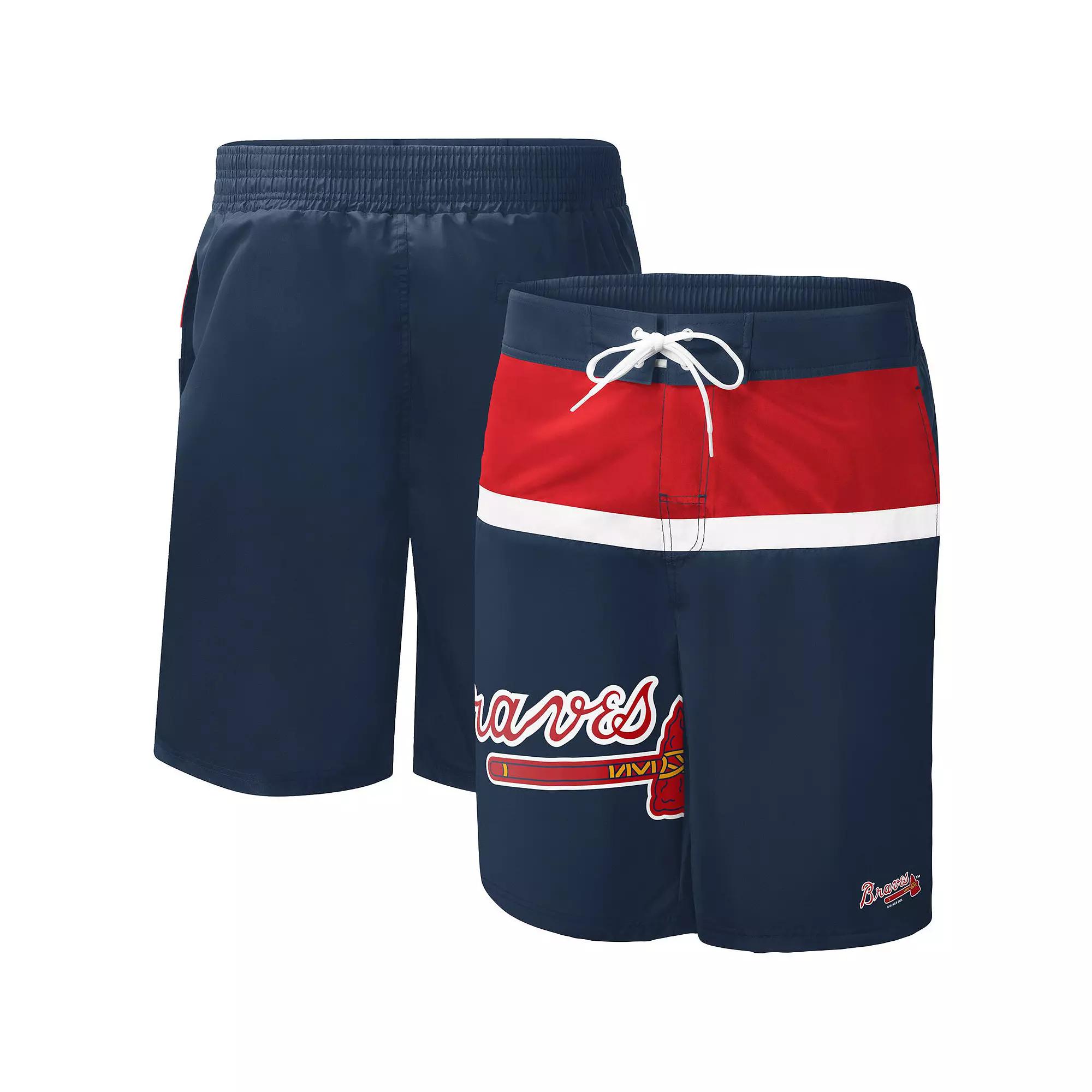Men's G-III Sports by Carl Banks Navy Atlanta Braves Sea Wind Swim Shorts,  Product Image