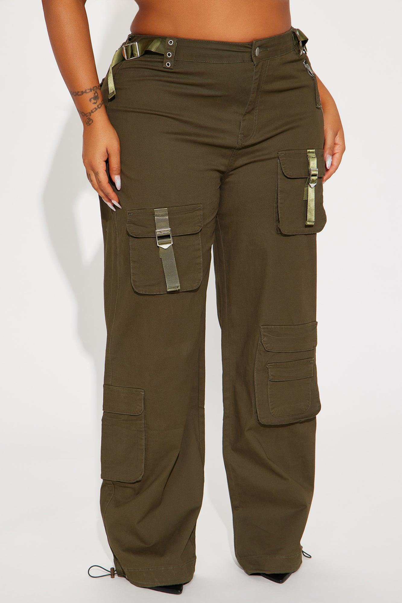 I'm In Town Wide Leg Cargo Jogger - Olive Product Image