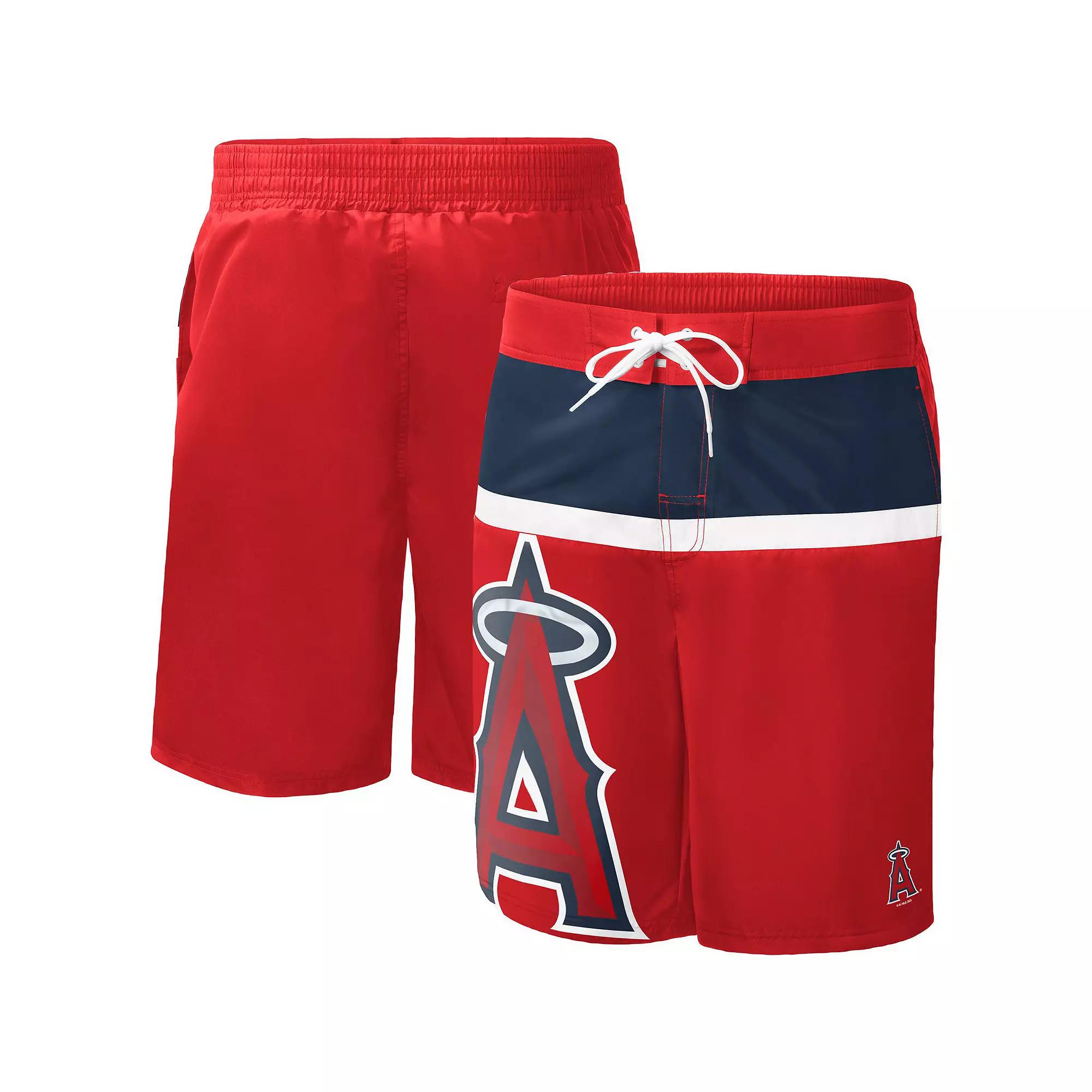 Men's G-III Sports by Carl Banks Red Los Angeles Angels Sea Wind Swim Shorts,  Product Image