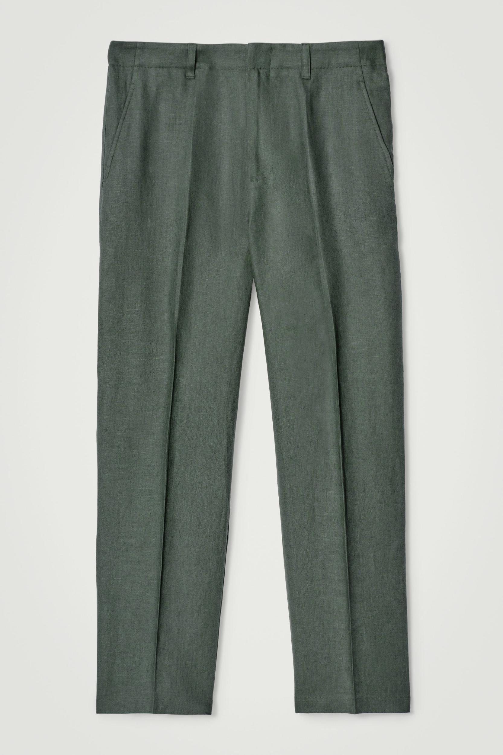 RELAXED LINEN TAPERED PANTS Product Image