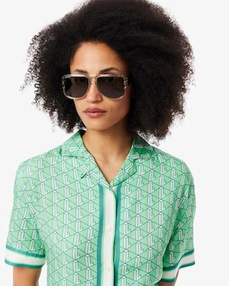 Oversized Monogram Print Shirt Product Image