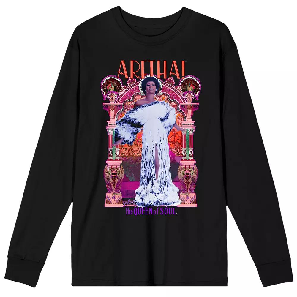 Men's Bioworld Aretha Franklin Queen of Soul Poster Long Sleeve Graphic Tee, Size: Small 36, Black Product Image