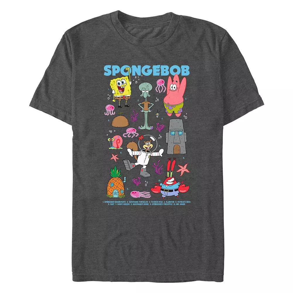Men's Nickelodeon SpongeBob SquarePants Character Icons Poster Graphic Tee,  Product Image