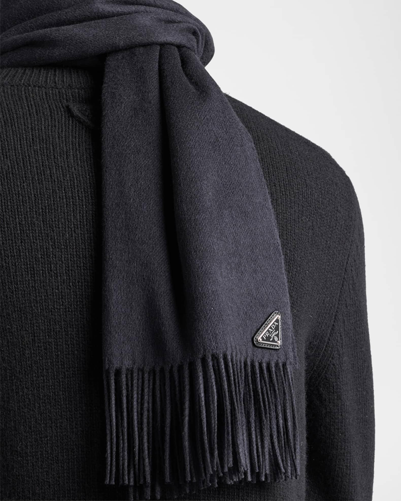Men's Fringed Silk & Cashmere Scarf Product Image