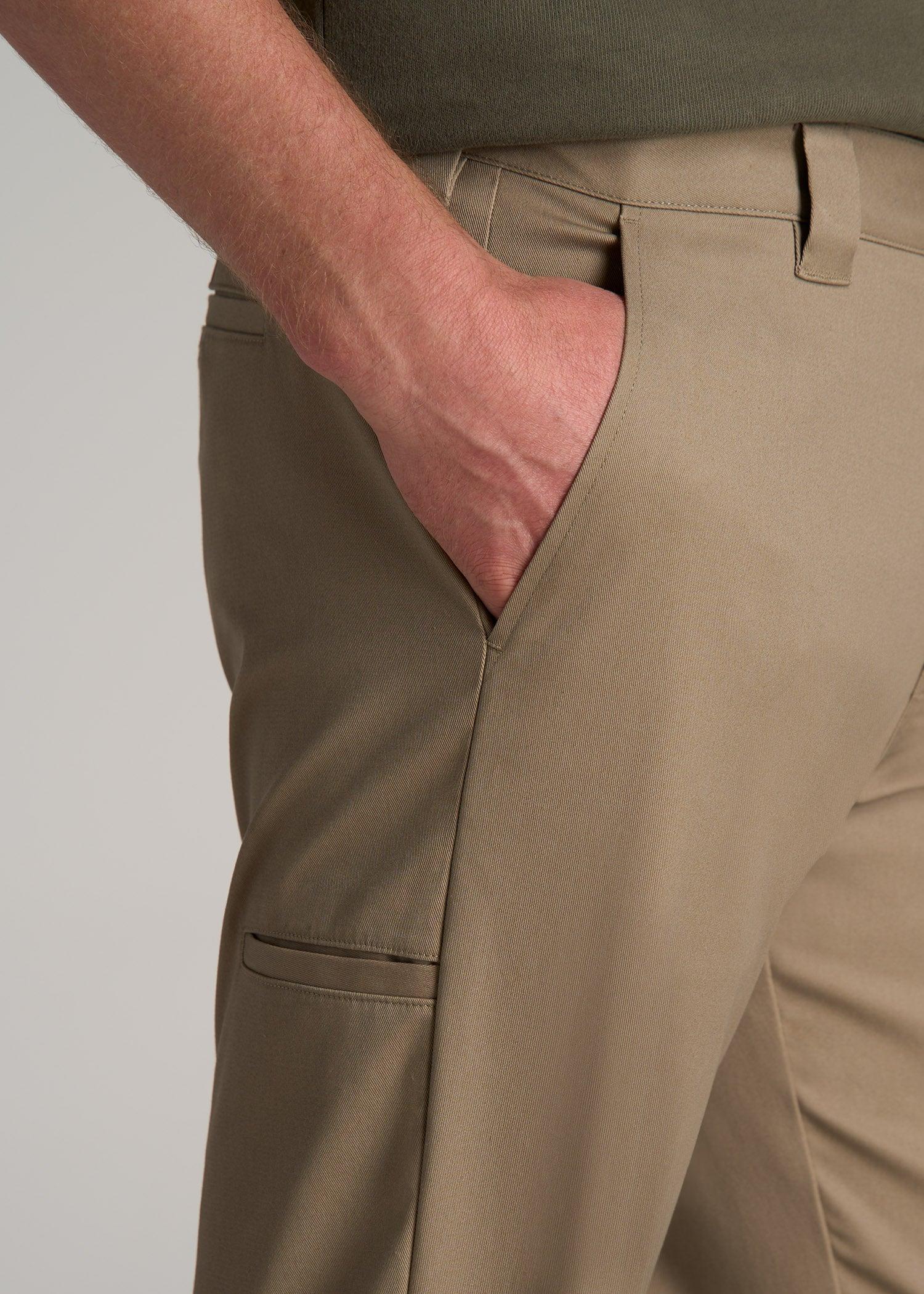 LJ&S Stretch Twill STRAIGHT-LEG Work Pants for Tall Men in Dusty Khaki Male Product Image