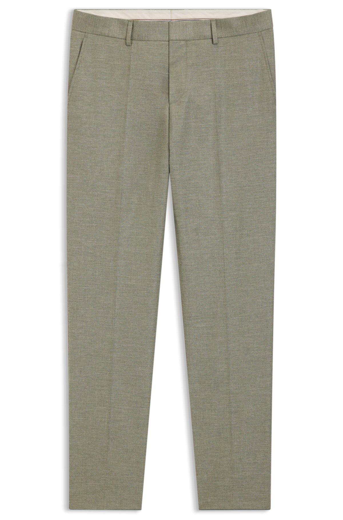 Slim-fit trousers in patterned stretch fabric Product Image