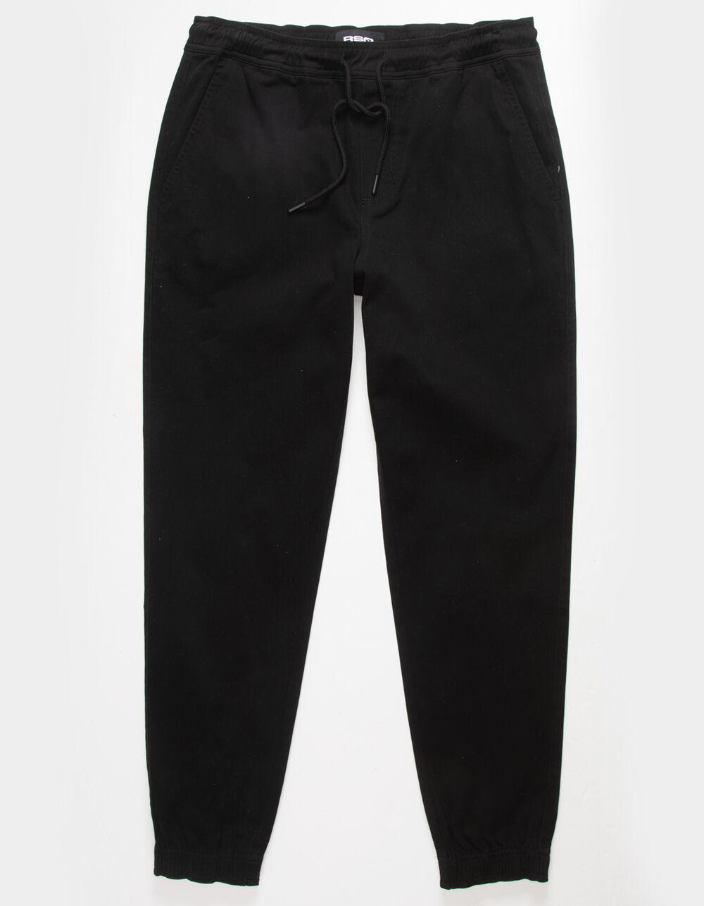 RSQ Mens Twill Jogger Pants - BLACK Product Image