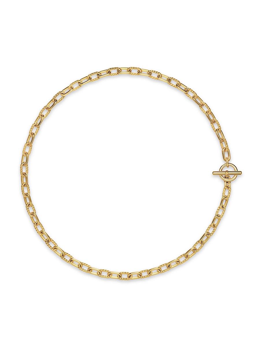 Womens DY Madison Toggle Chain Necklace in 18K Yellow Gold, 5.5MM Product Image