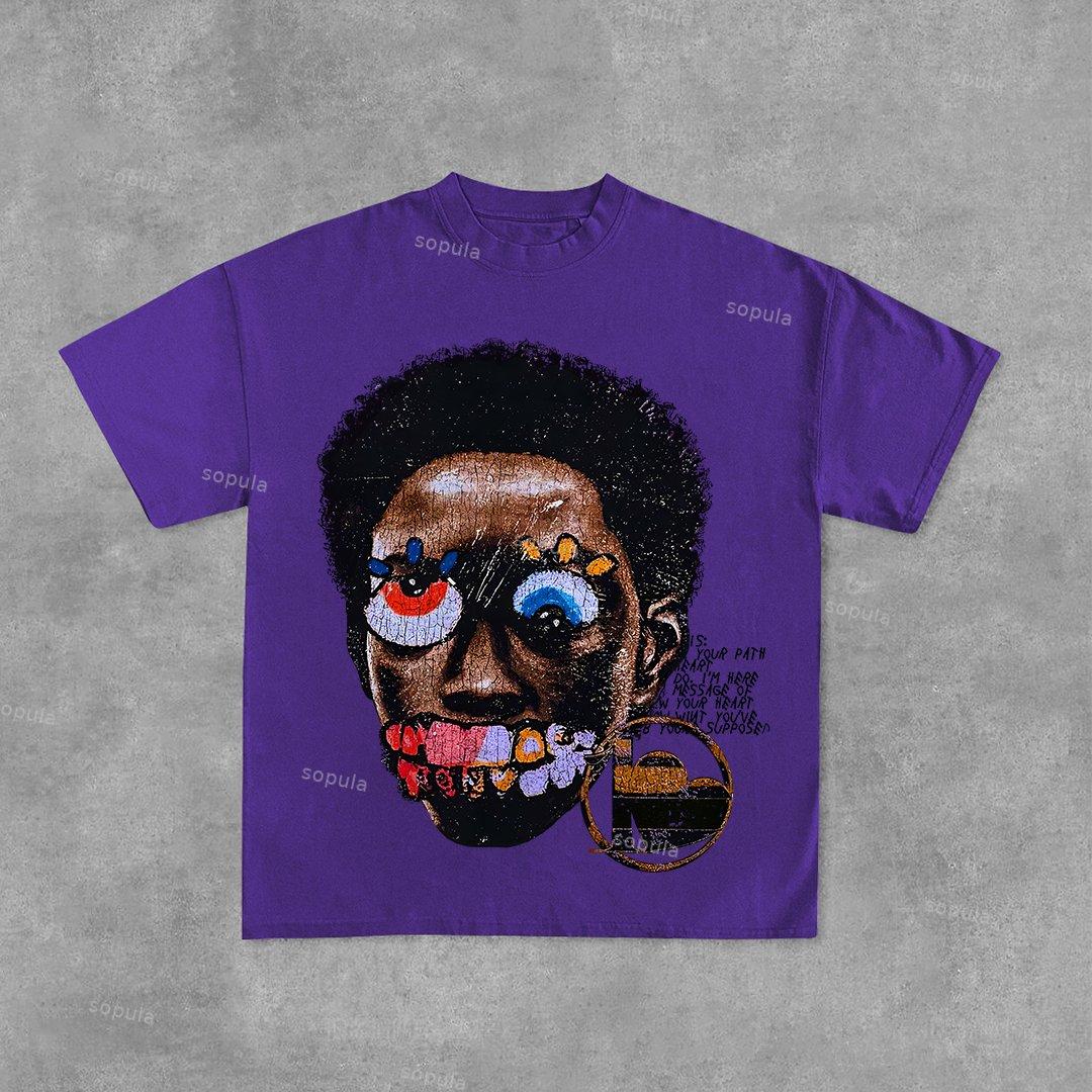 Vintage Madness Print Graphic Street Basketball T-Shirt Product Image