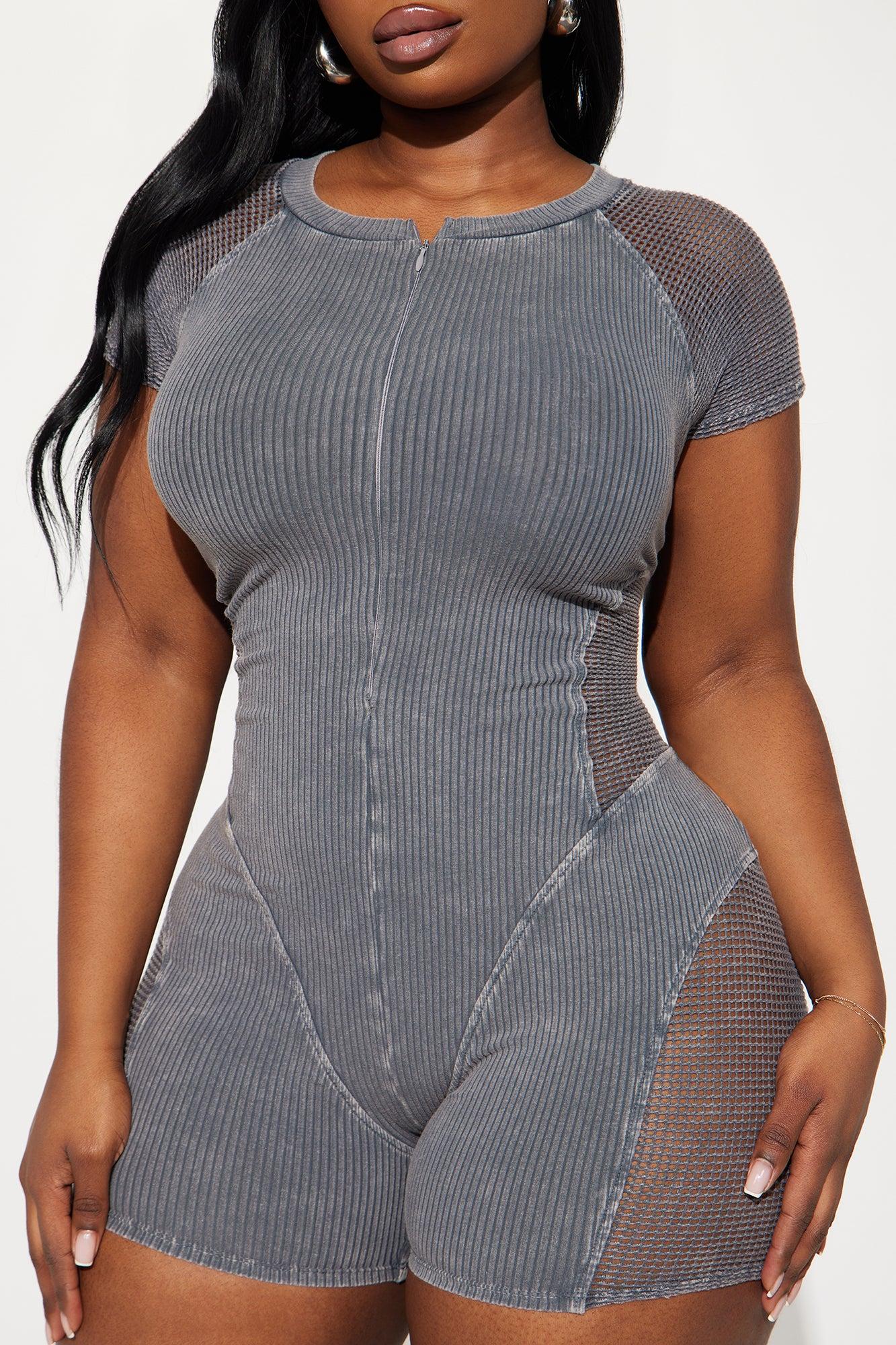 Hung Up On You Romper - Charcoal Product Image