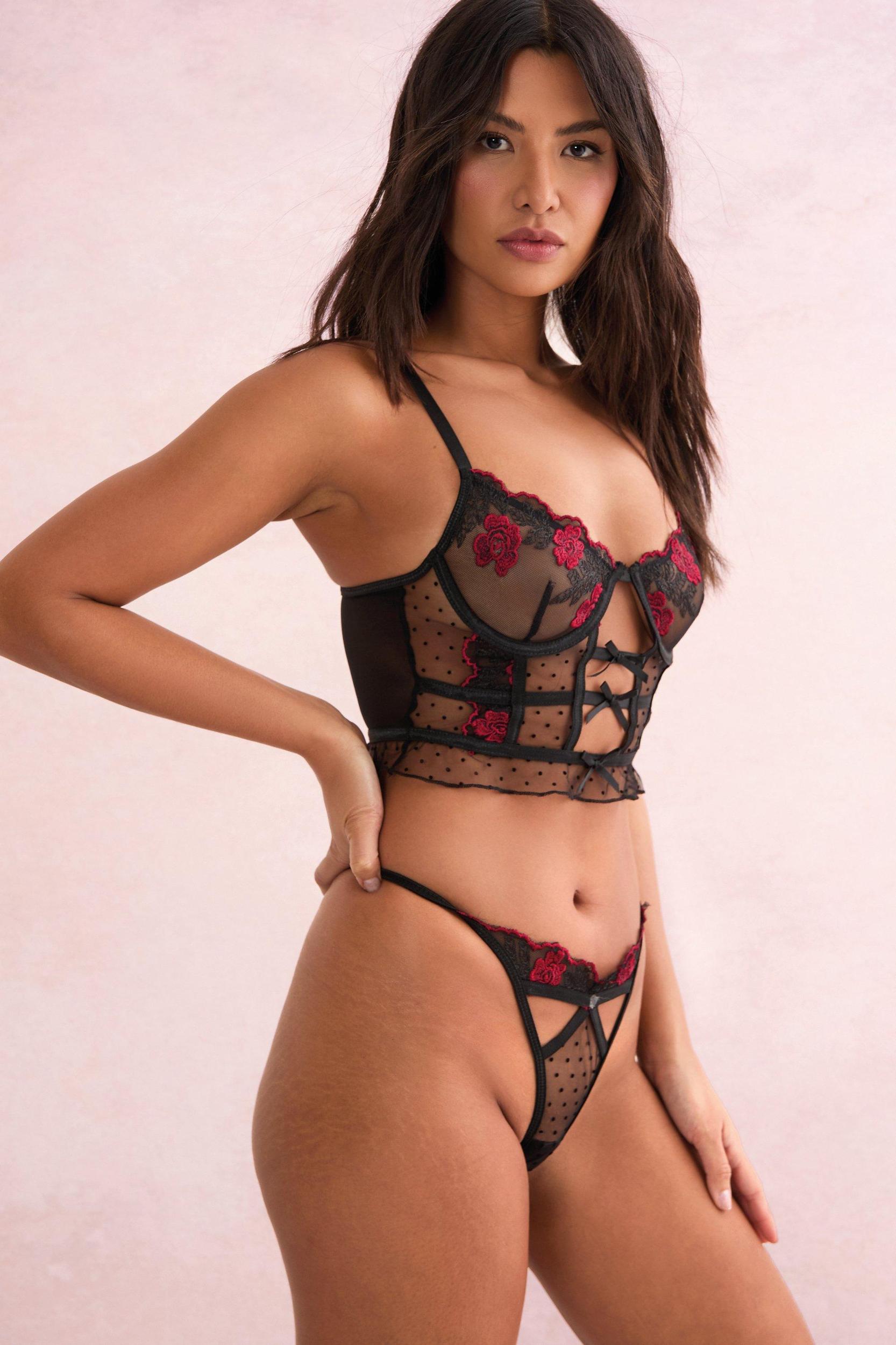 Rose Trim Bustier Set Product Image
