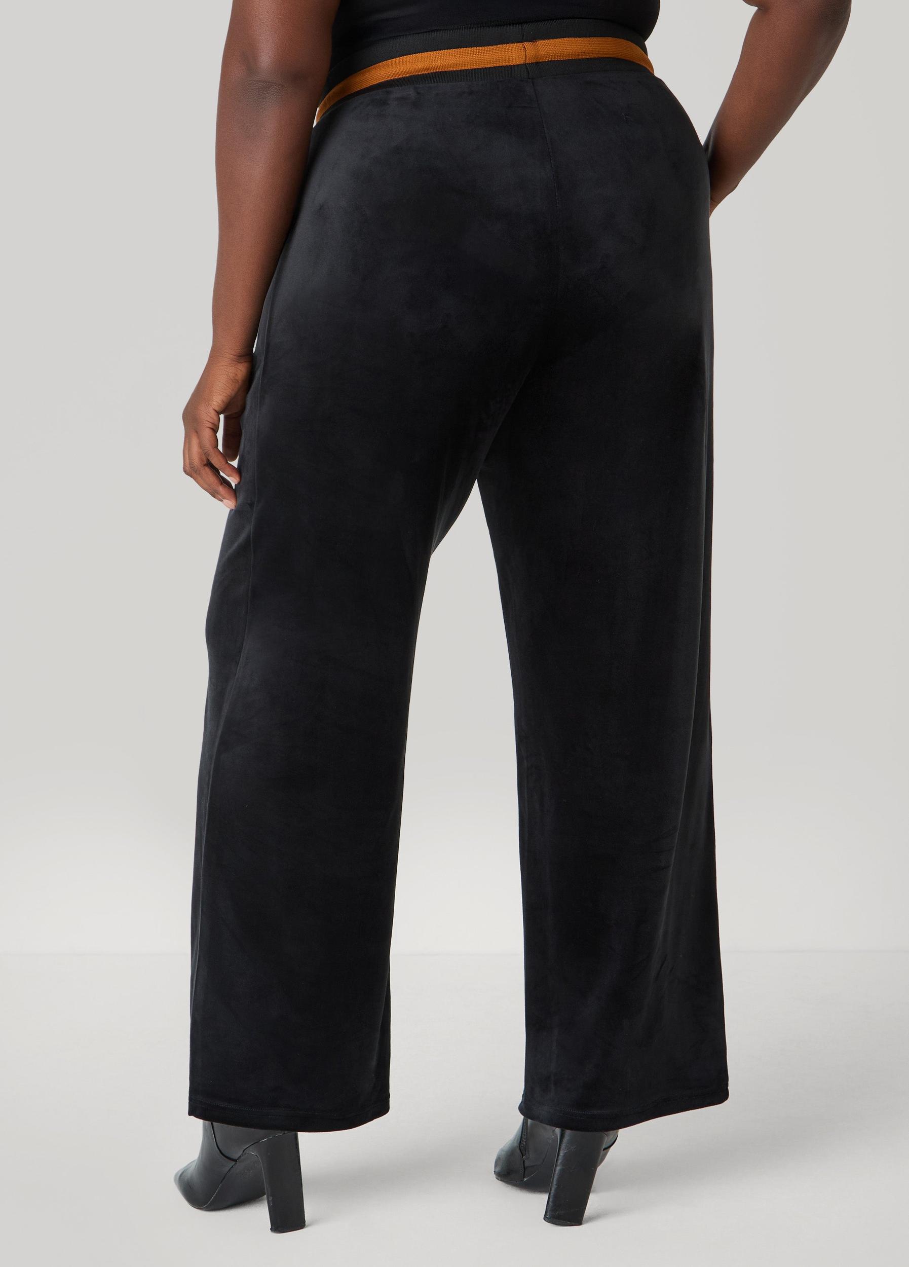 Stripe Trimmed Velour Pants Product Image