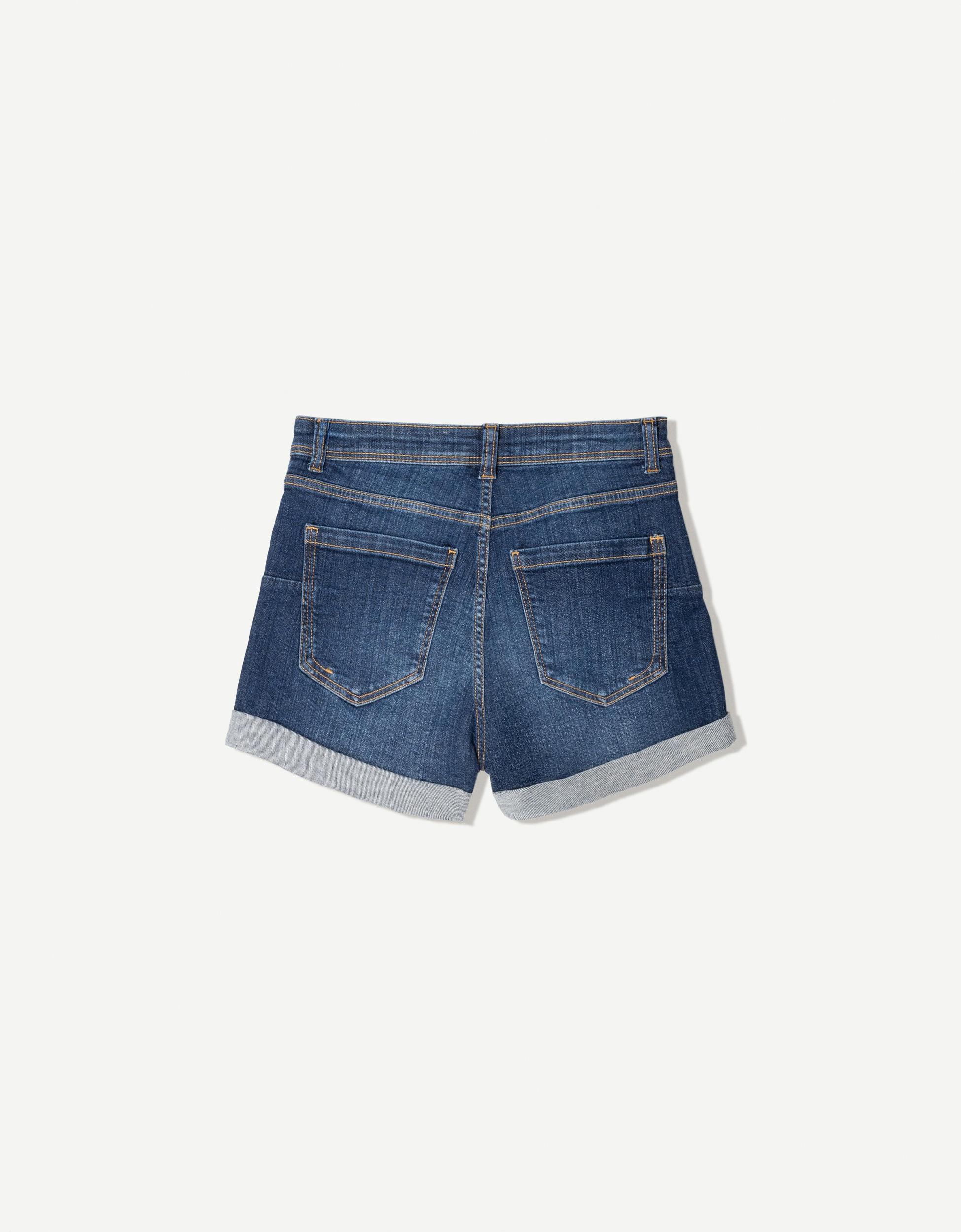 Roll-up denim shorts Product Image