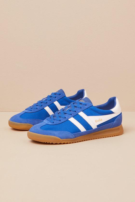 Tornado Sapphire Color Block Suede Leather Sneakers Product Image