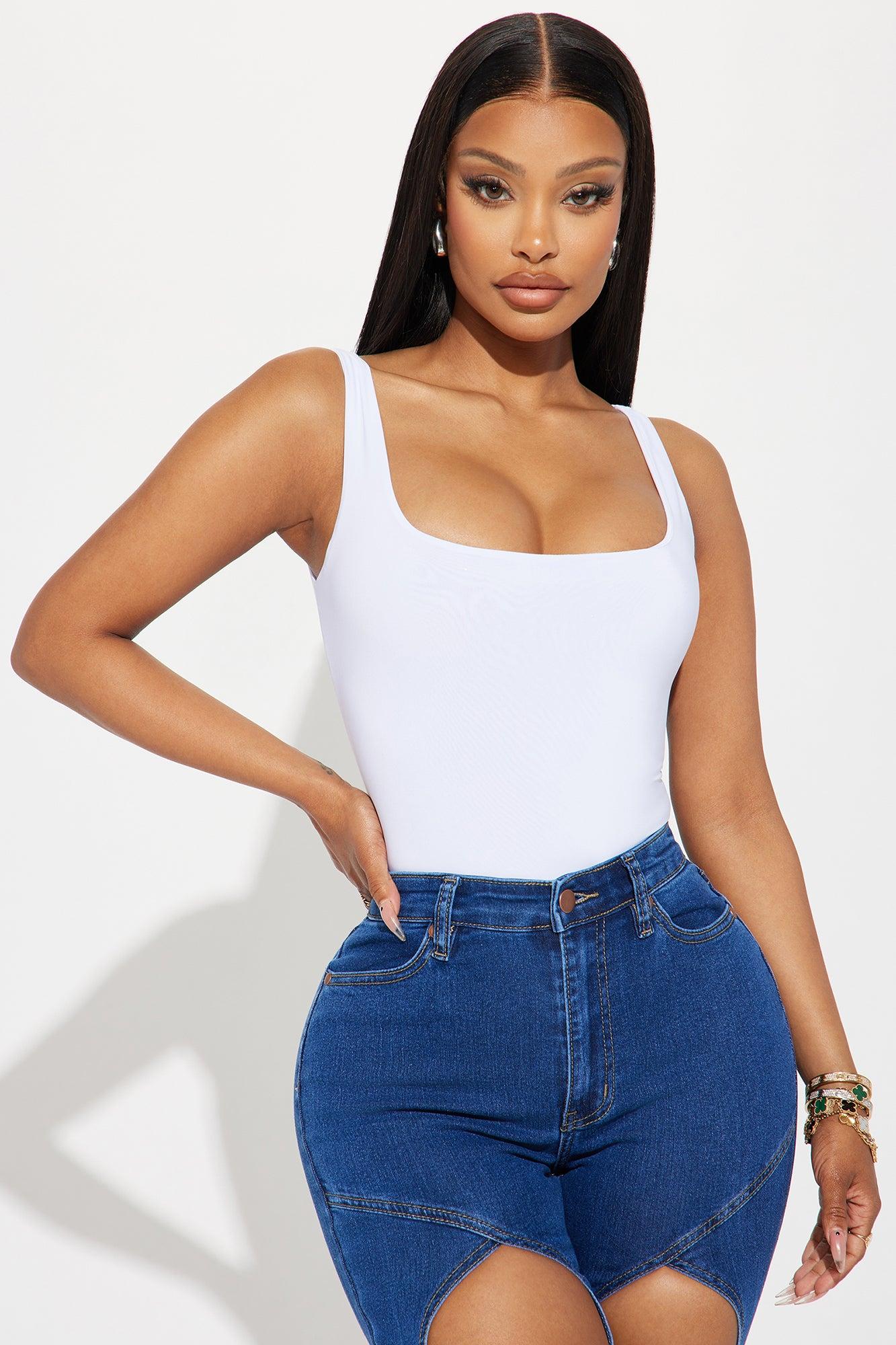 Back To Basic Double Lined Bodysuit - White Product Image