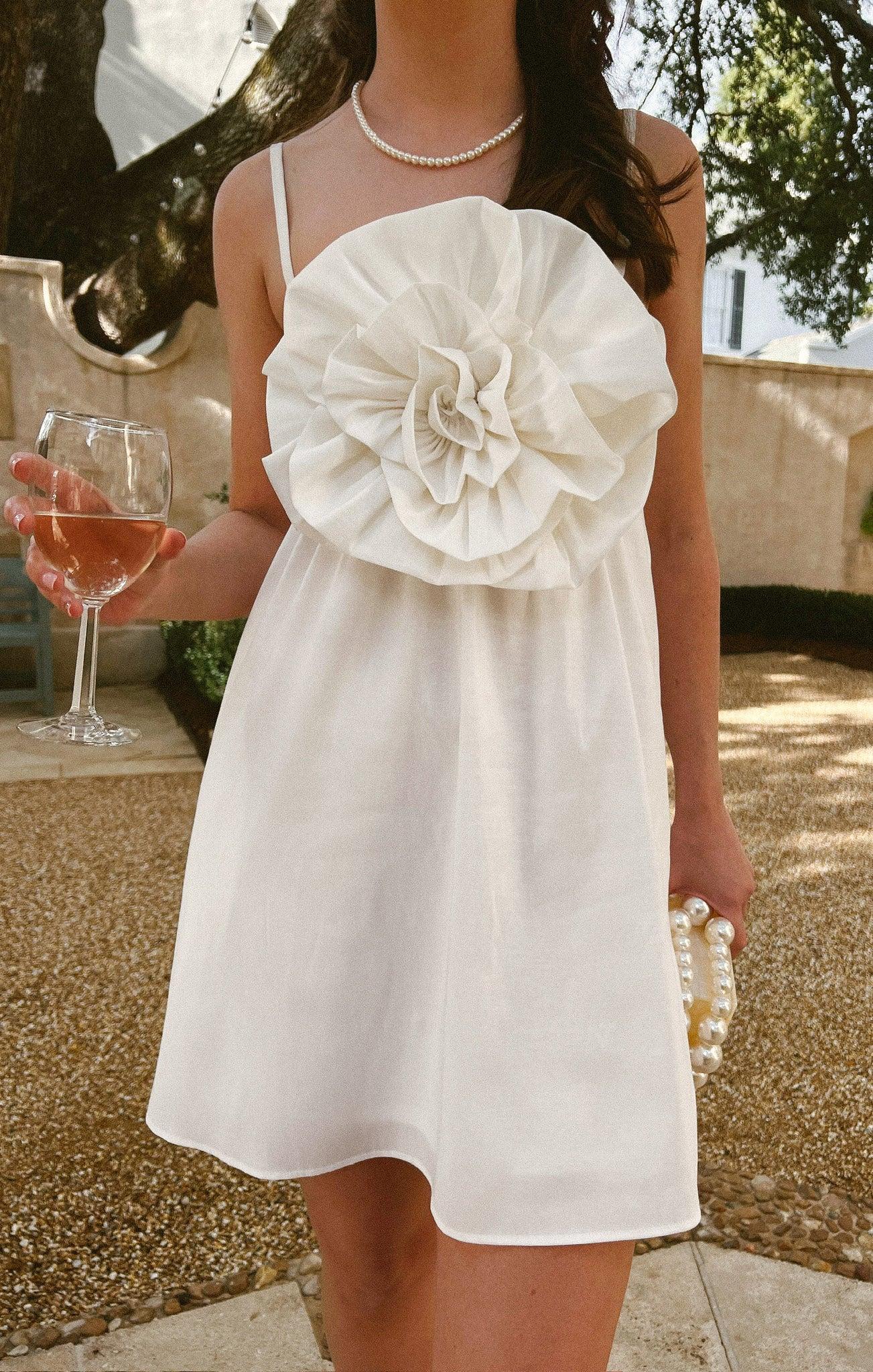 Best Rose Dress ~ White Taffeta Product Image