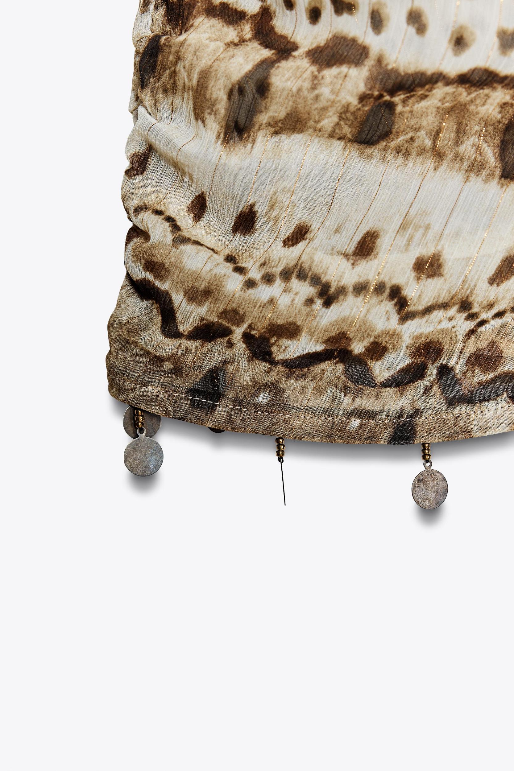 TIE-DYE BEADED MINI SKIRT Product Image