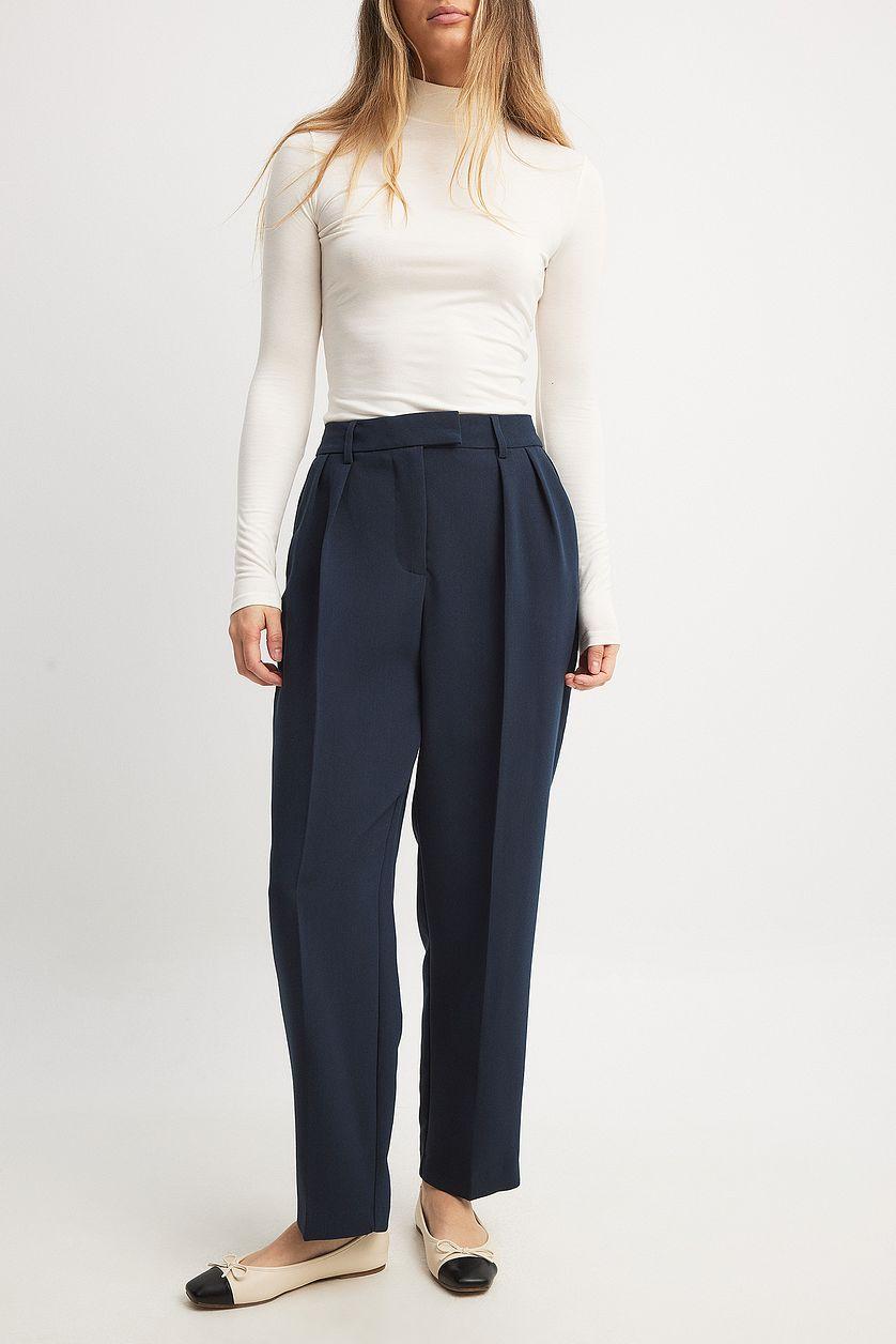 Tapered High Waist Suit Pants Product Image