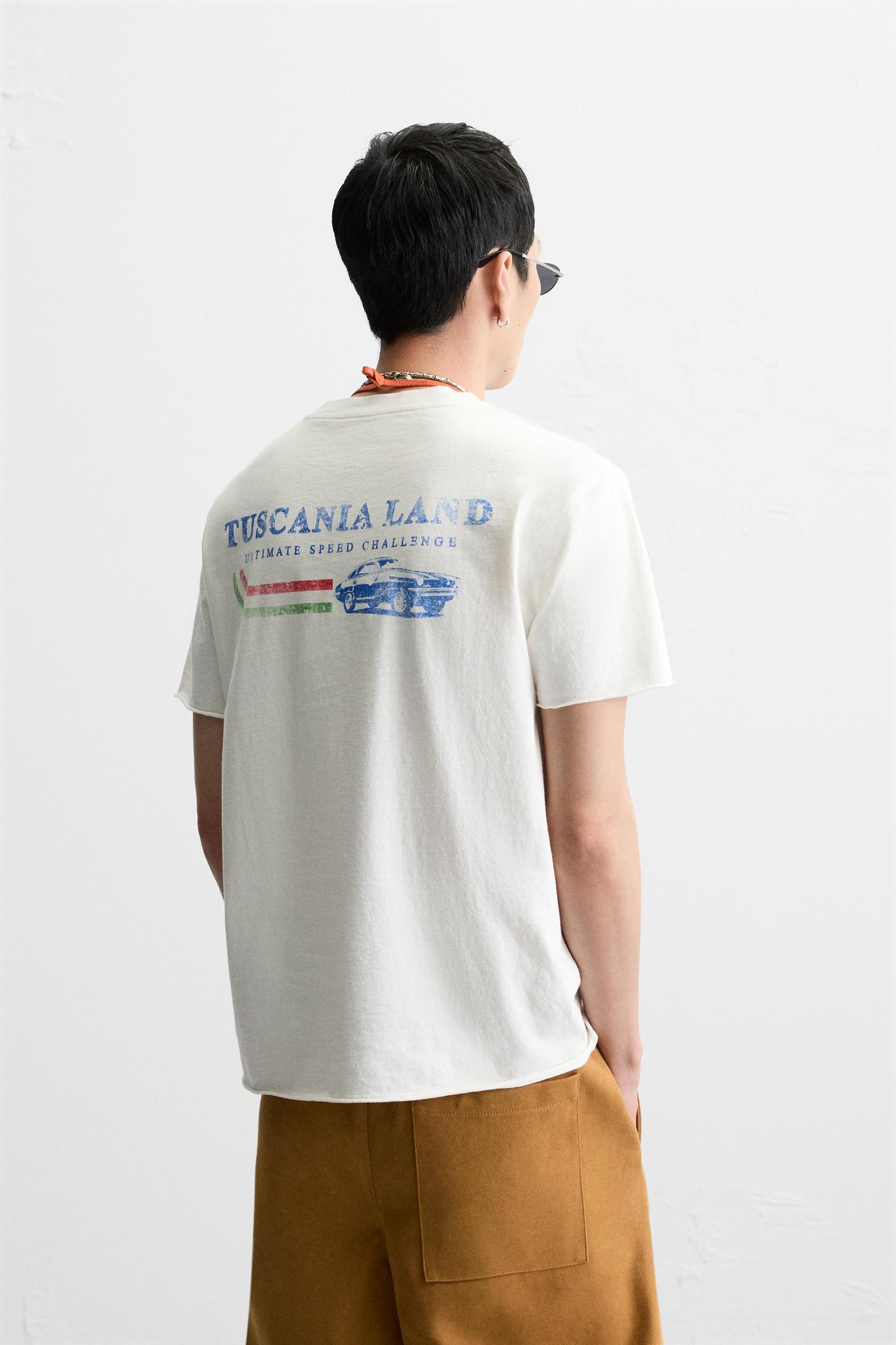 WASHED PRINT TEXT T-SHIRT Product Image